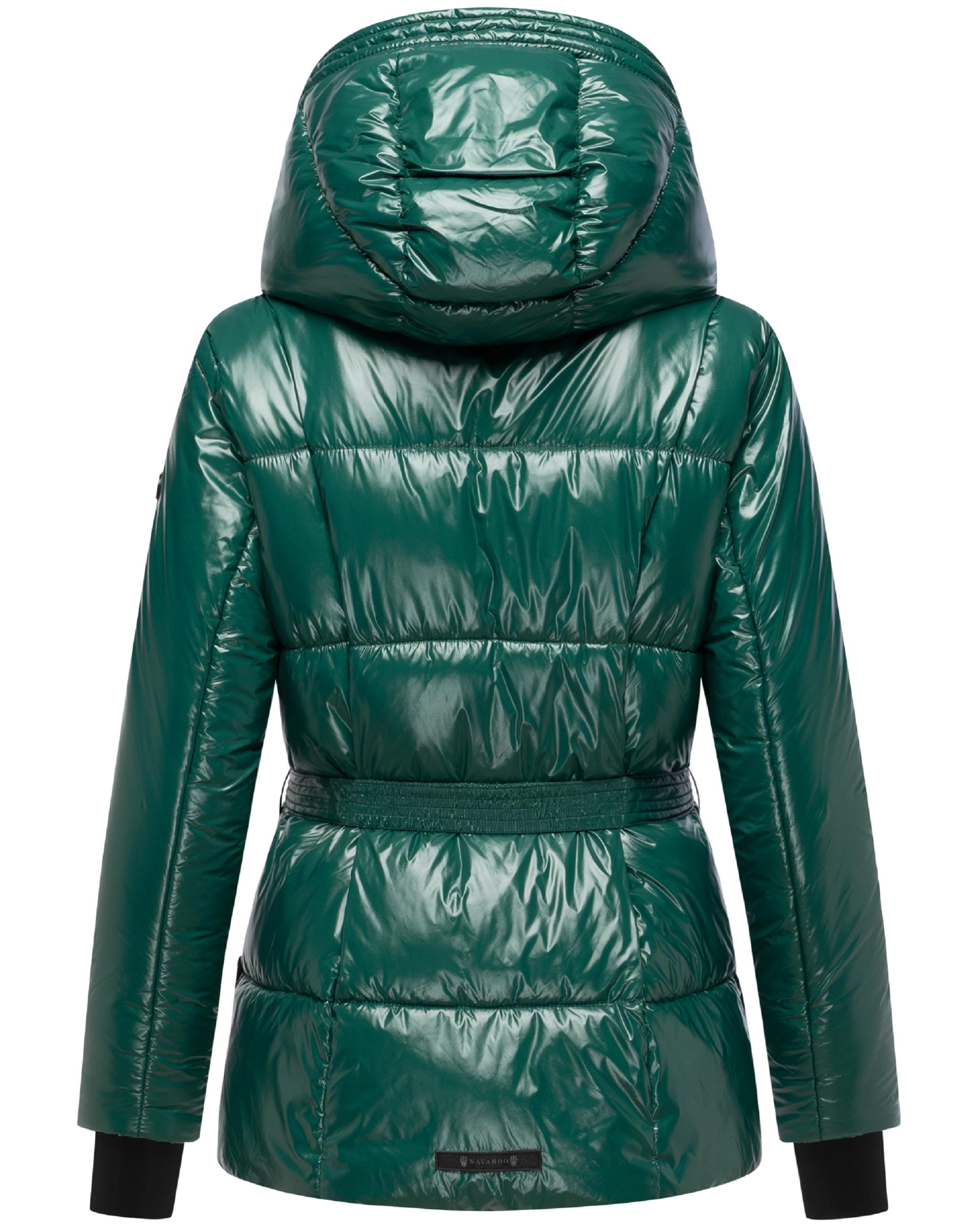 Shiny Winter Steppjacke mit Taillengürtel "Eisglanz 14" Evergreen