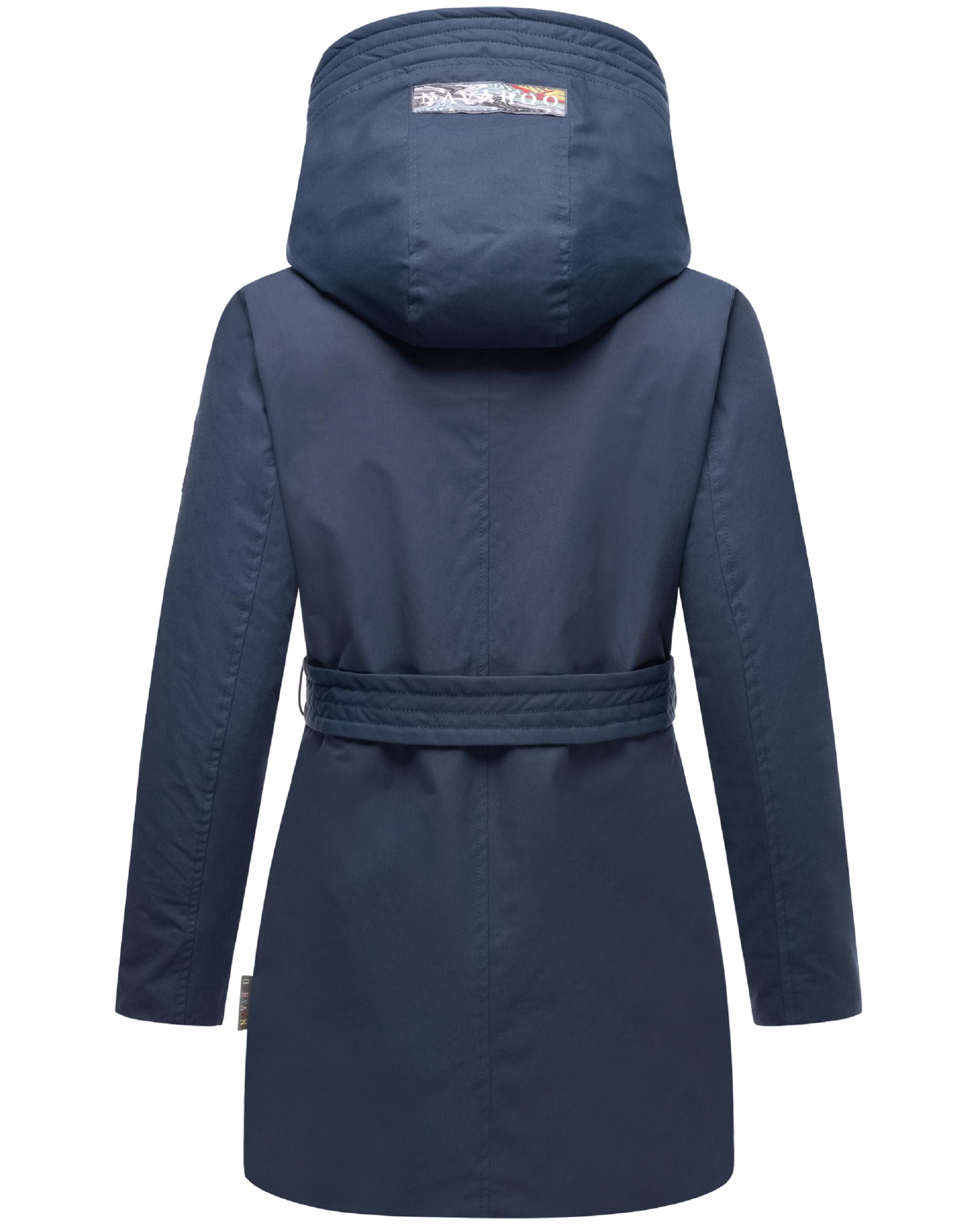 Winter Kurzmantel mit Taillengürtel "Eishauch 14" Navy