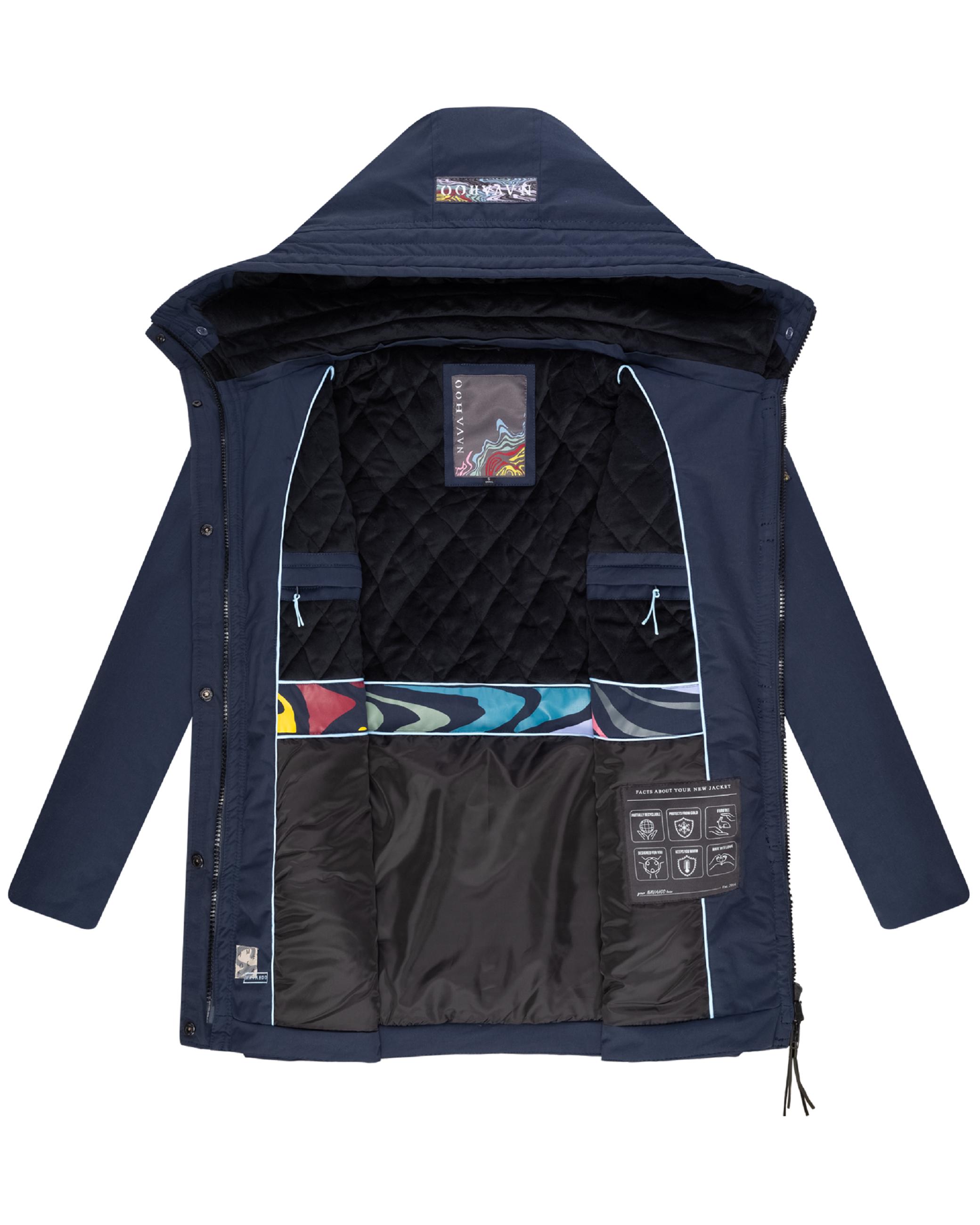 Winter Kurzmantel mit Taillengürtel "Eishauch 14" Navy