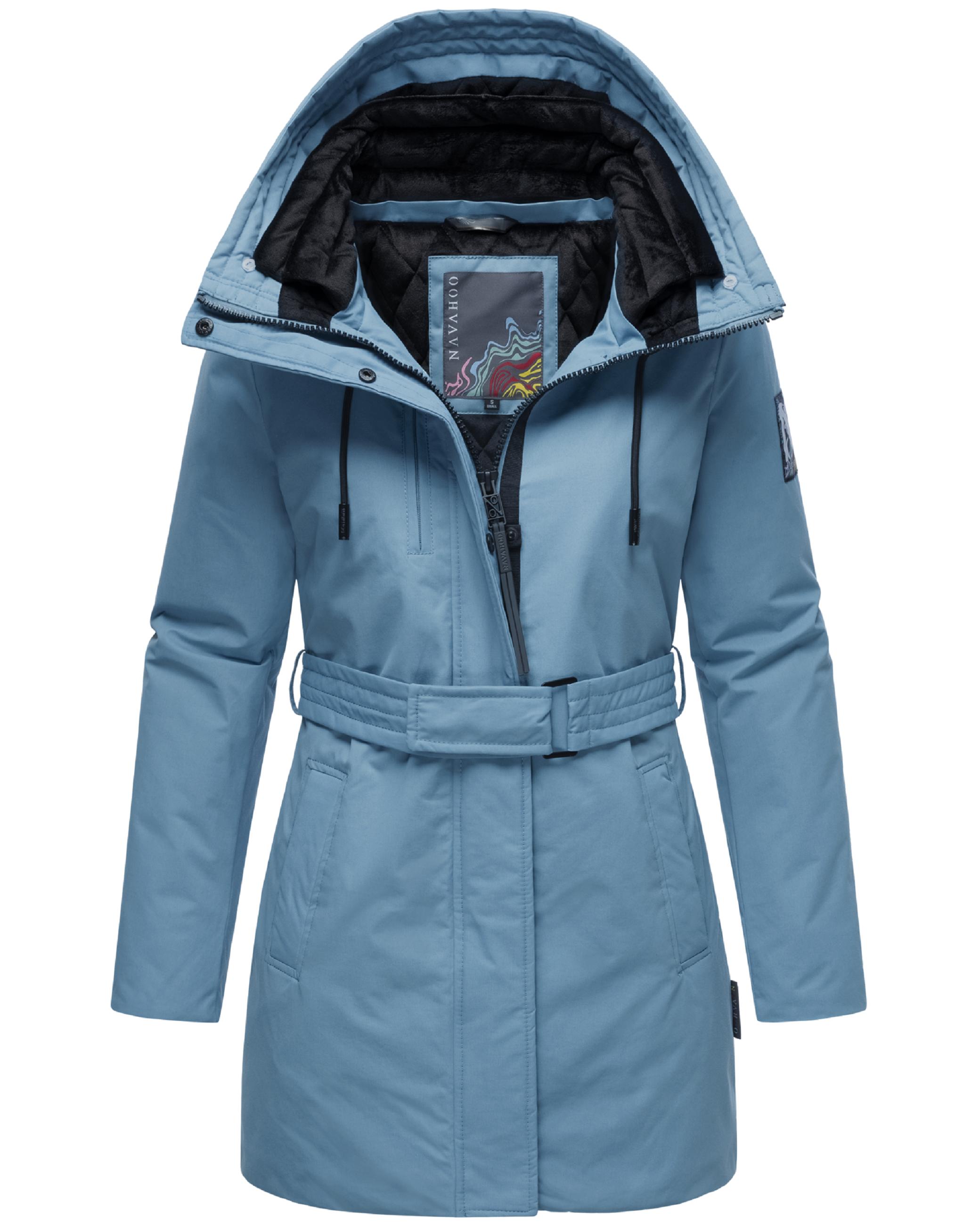 Winter Kurzmantel mit Taillengürtel "Eishauch 14" Powder Blue