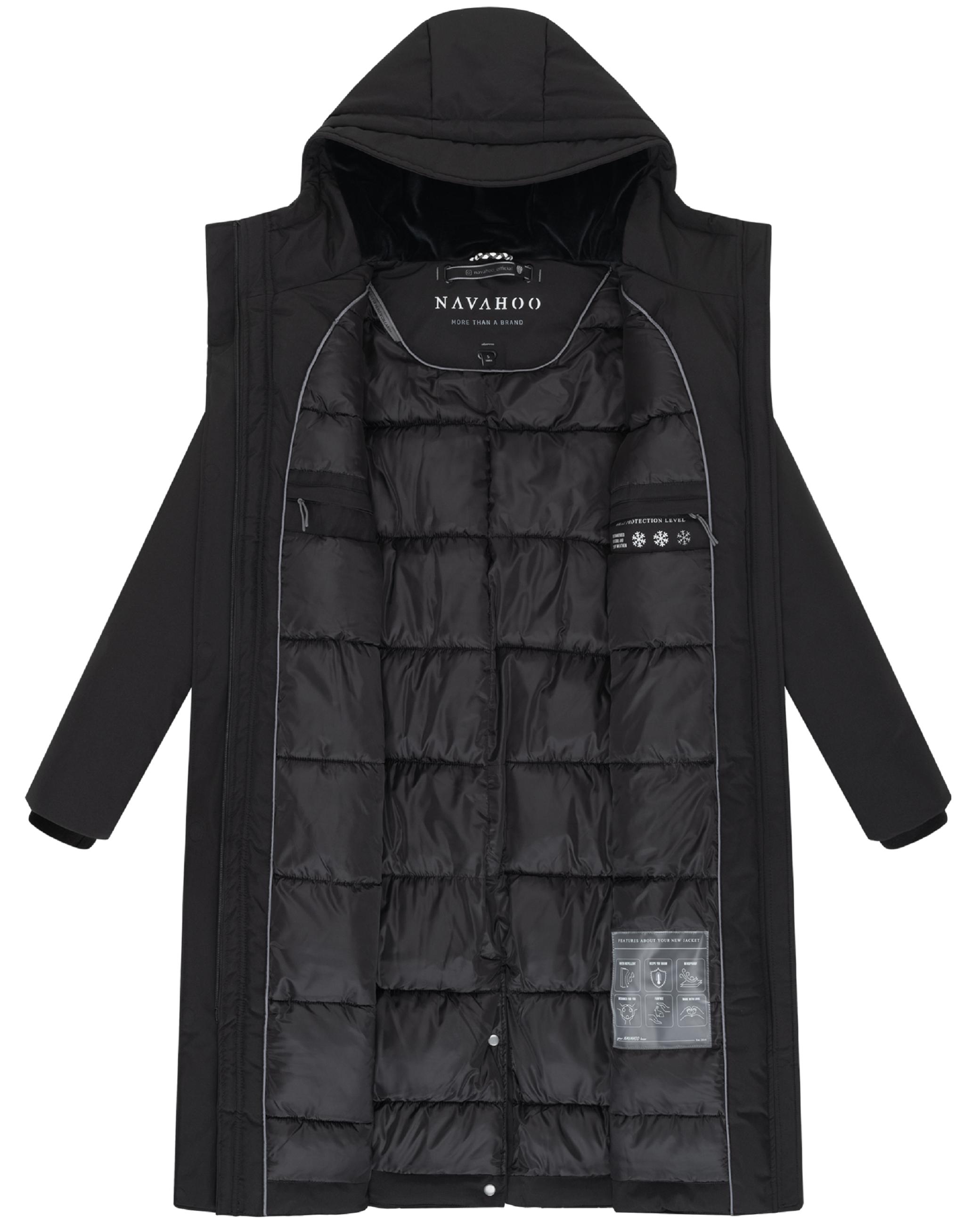 Wintermantel mit Kapuze "Eismelodie 14" Black