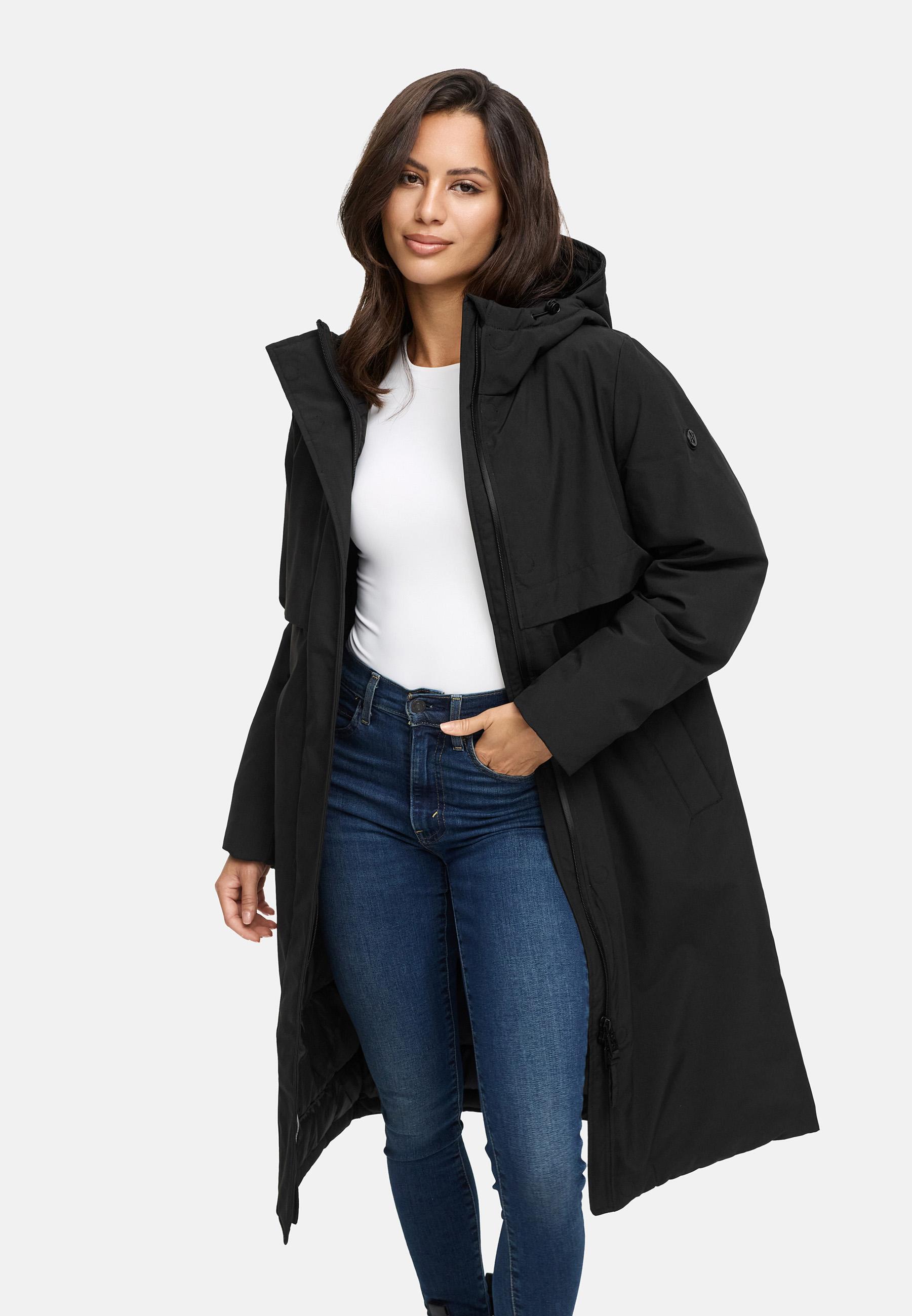 Wintermantel mit Kapuze "Eismelodie 14" Black