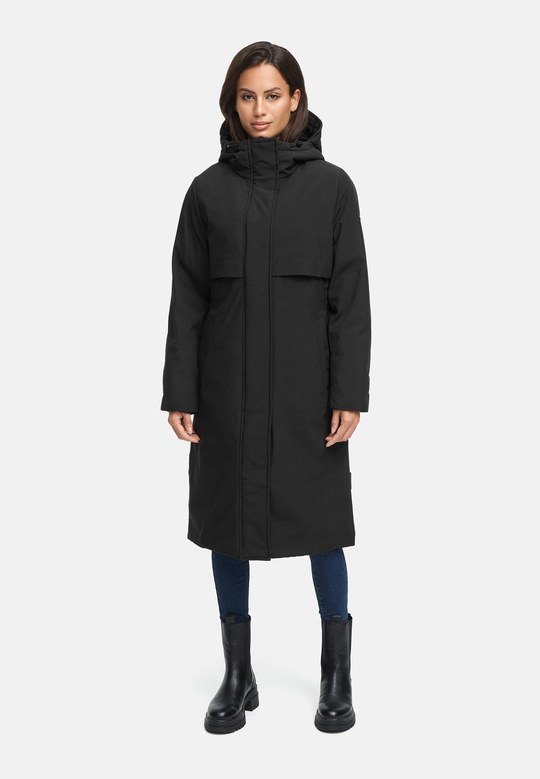 Wintermantel mit Kapuze "Eismelodie 14" Black