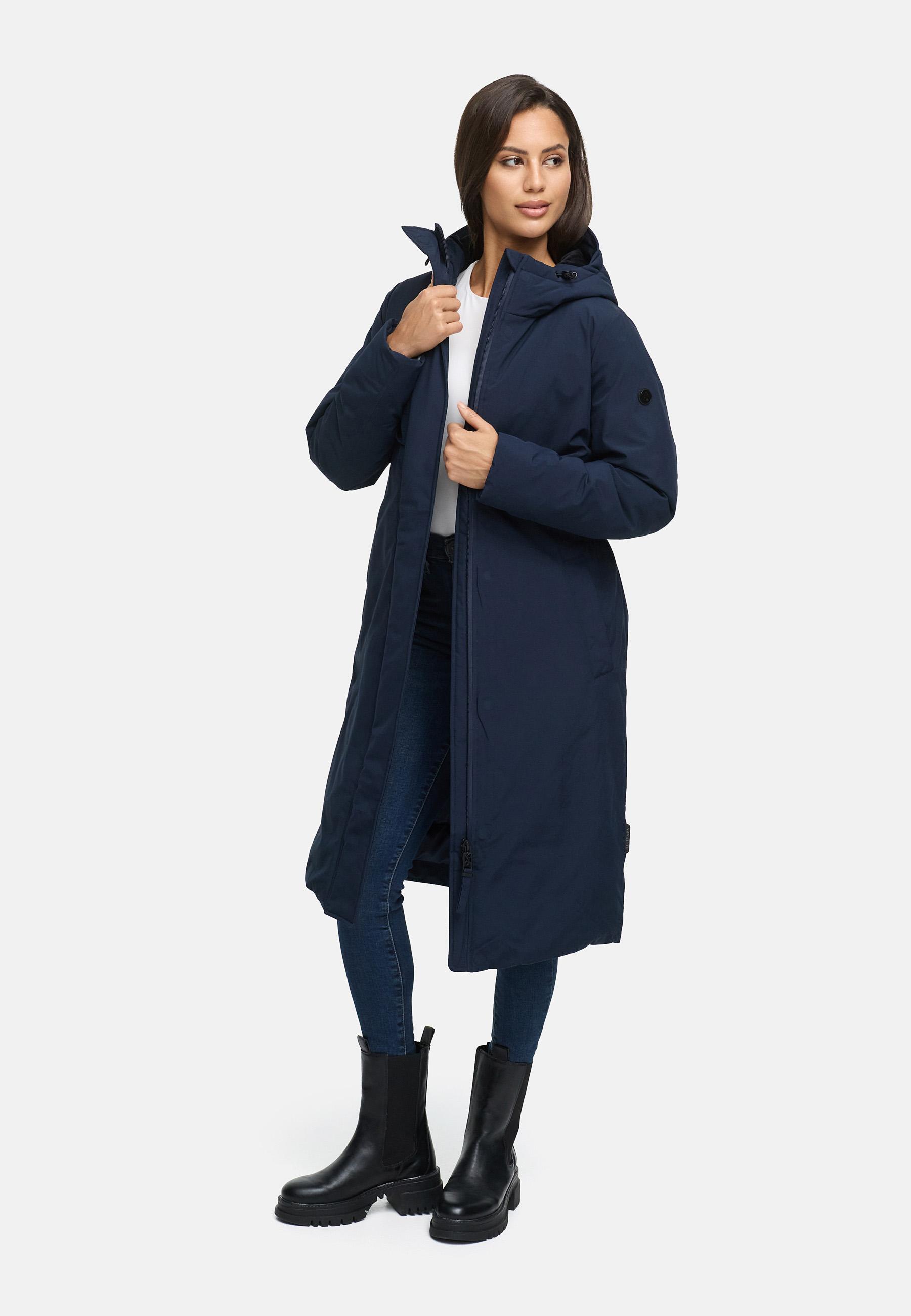 Wintermantel mit Kapuze "Eismelodie 14" Navy