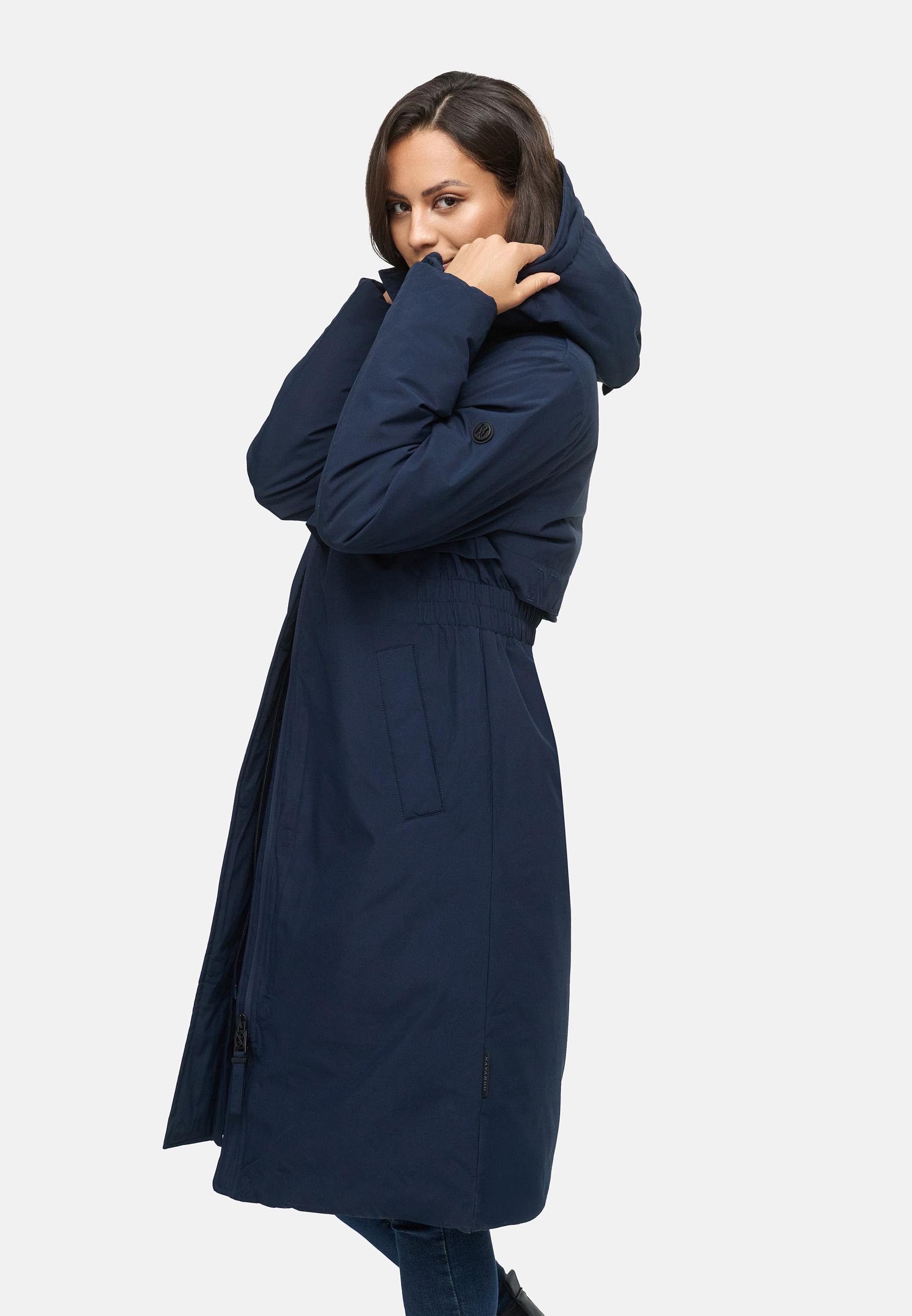 Wintermantel mit Kapuze "Eismelodie 14" Navy