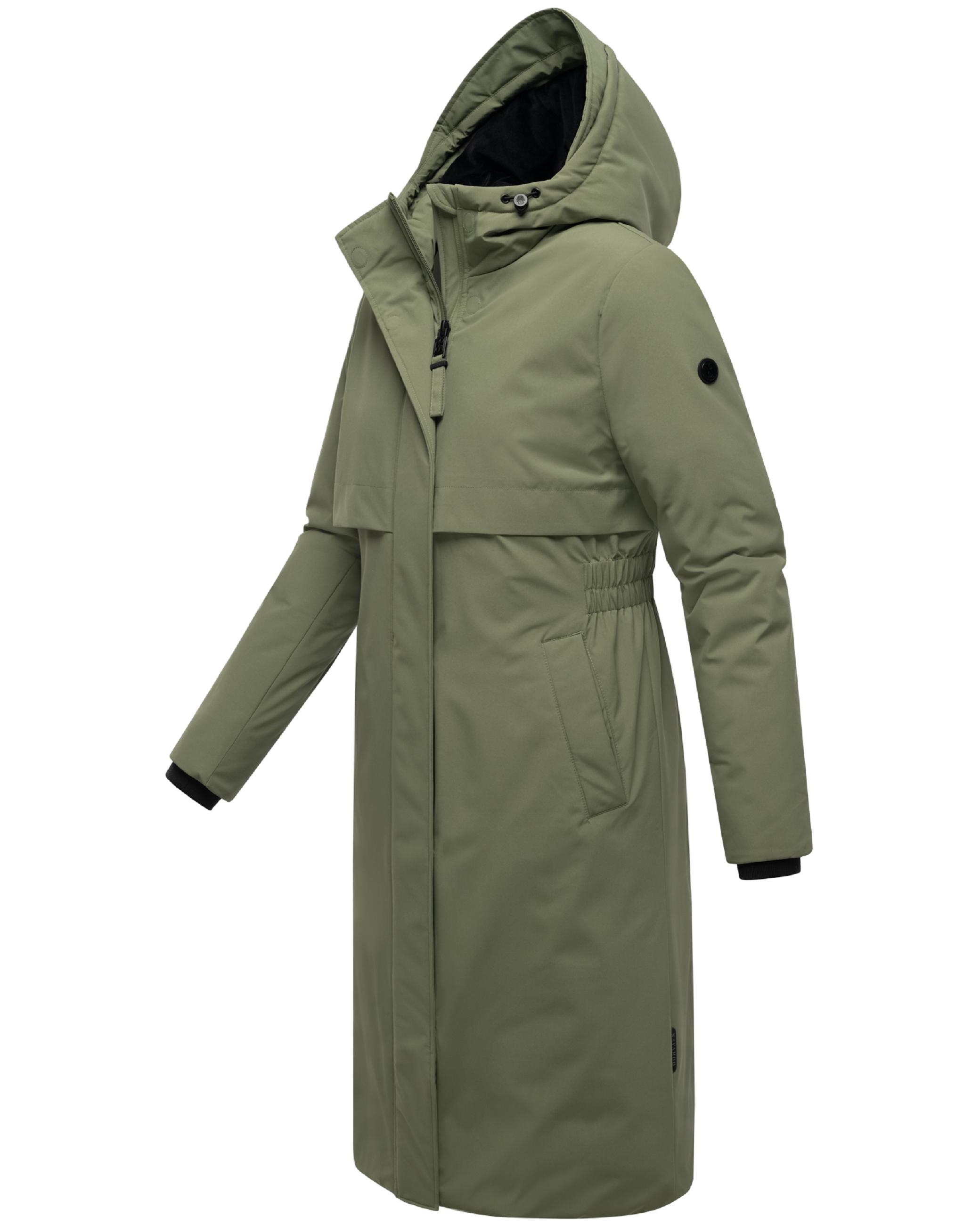 Wintermantel mit Kapuze "Eismelodie 14" Olive Leaf