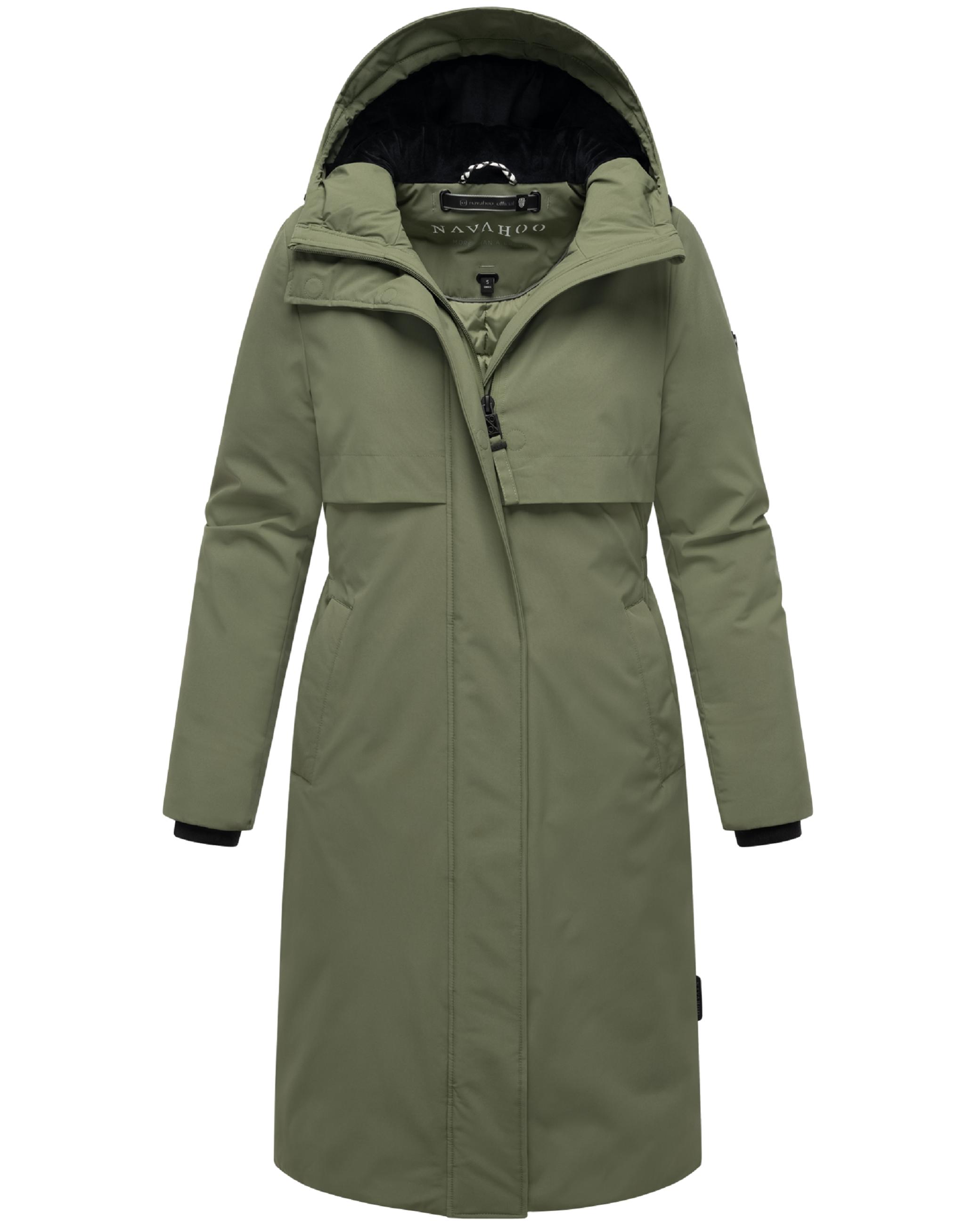 Wintermantel mit Kapuze "Eismelodie 14" Olive Leaf