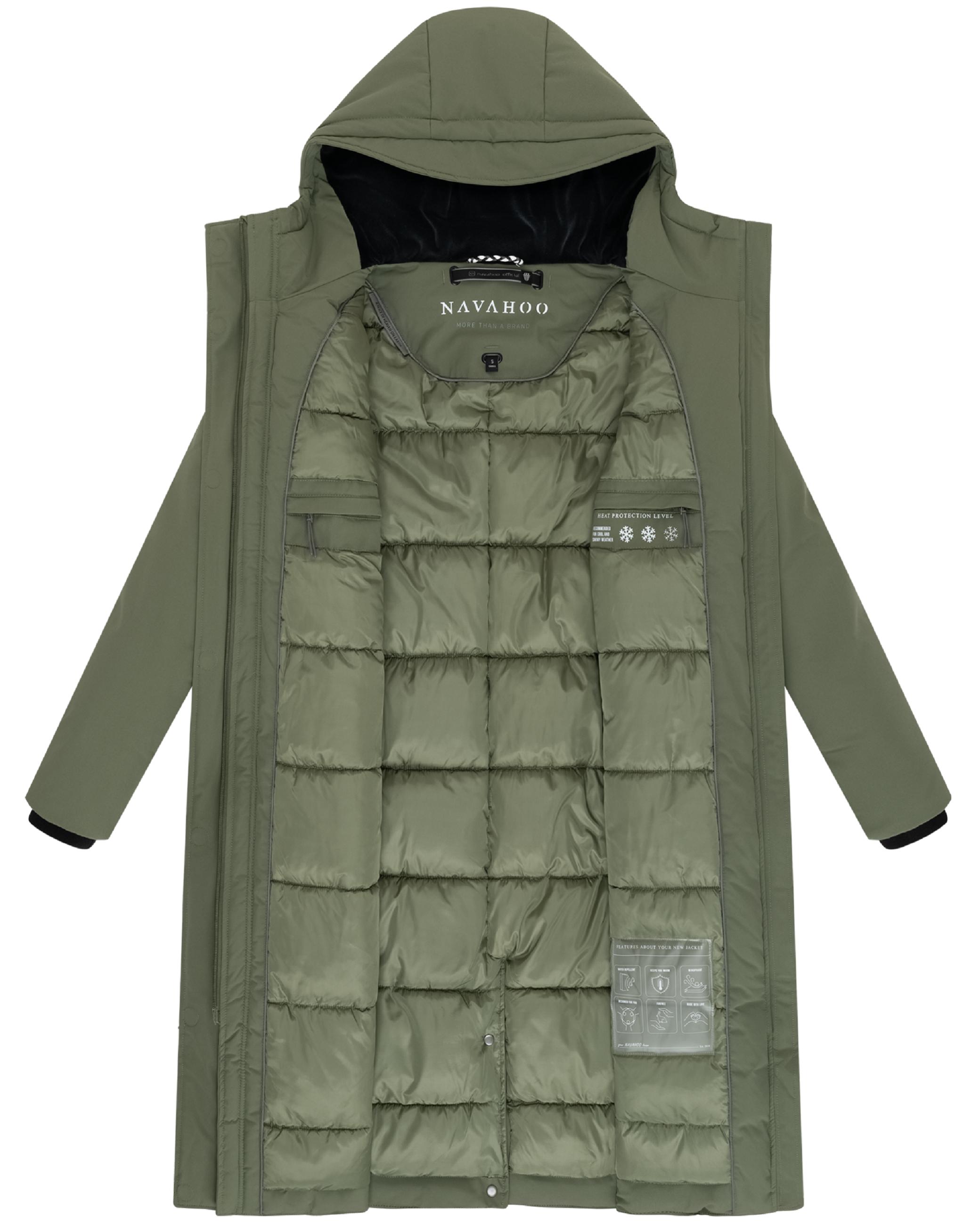 Wintermantel mit Kapuze "Eismelodie 14" Olive Leaf