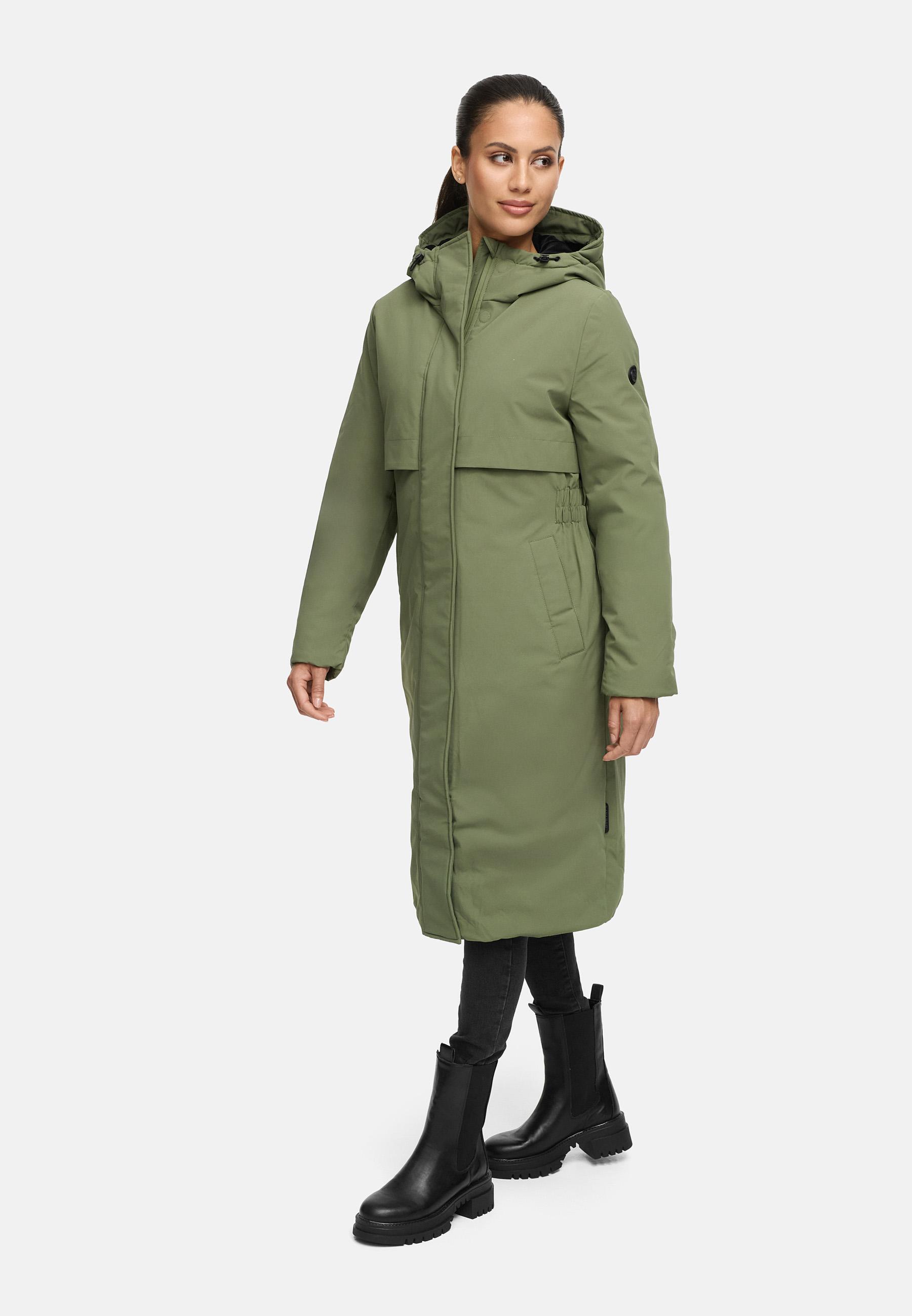 Wintermantel mit Kapuze "Eismelodie 14" Olive Leaf