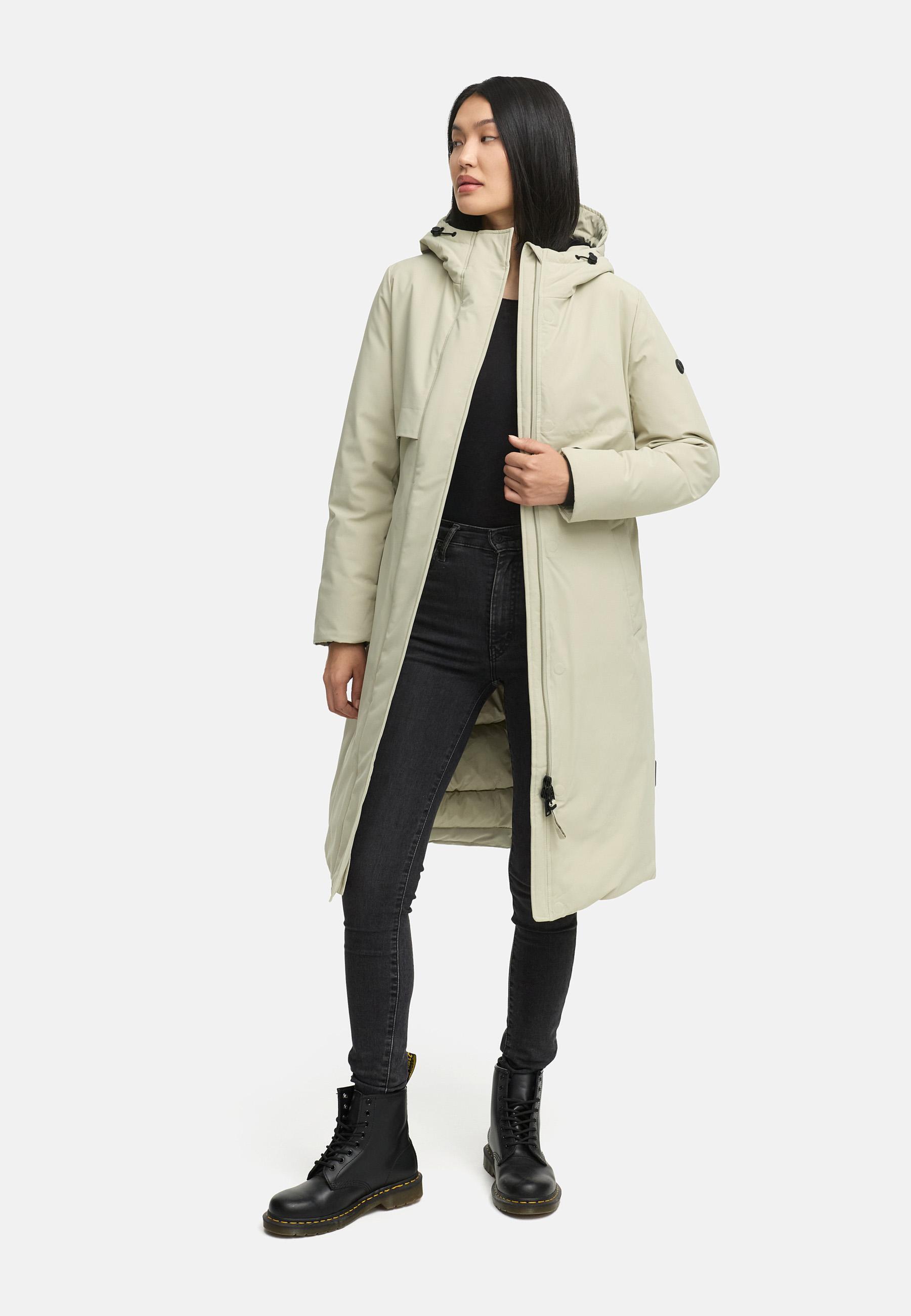 Wintermantel mit Kapuze "Eismelodie 14" Pebble Grey