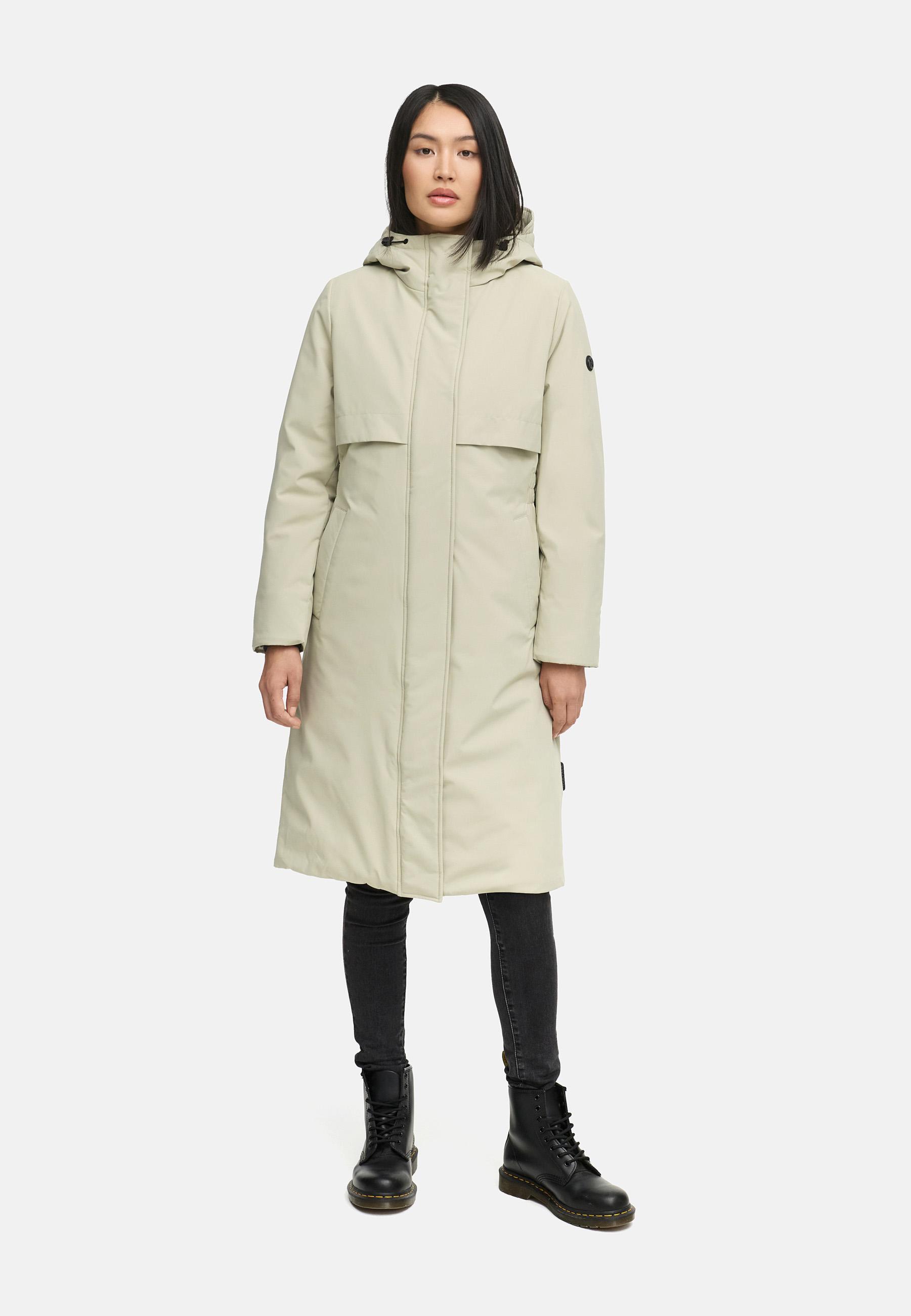 Wintermantel mit Kapuze "Eismelodie 14" Pebble Grey