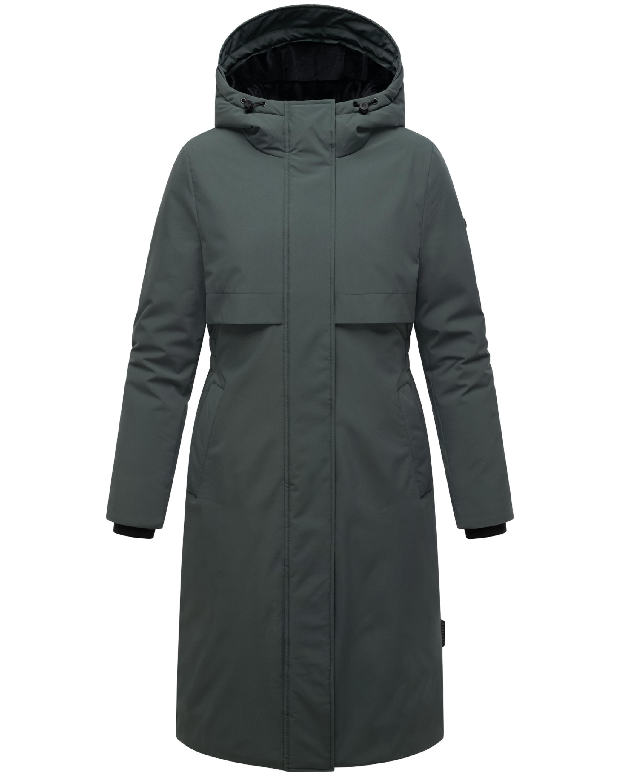 Wintermantel mit Kapuze "Eismelodie 14" Stone Green