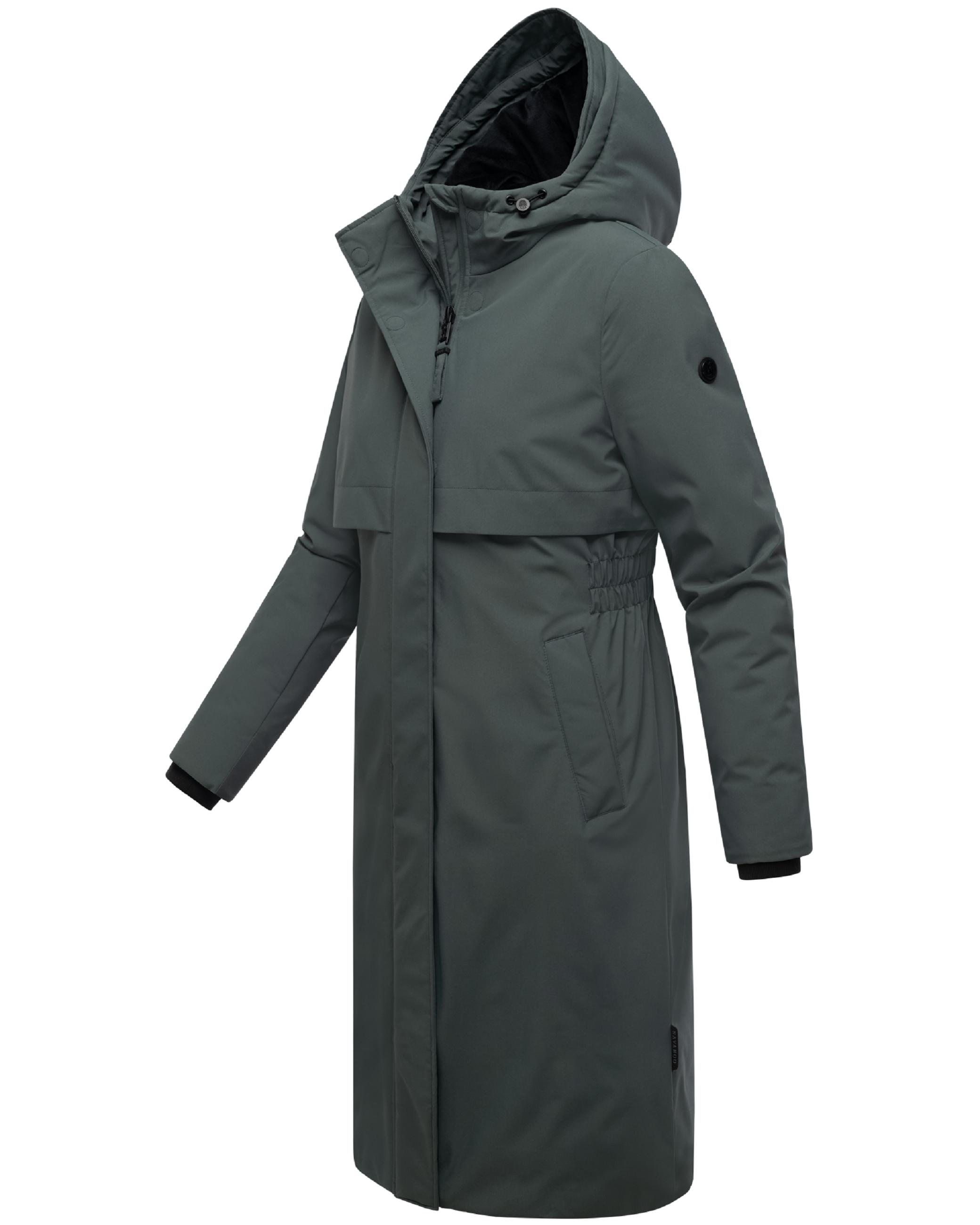Wintermantel mit Kapuze "Eismelodie 14" Stone Green