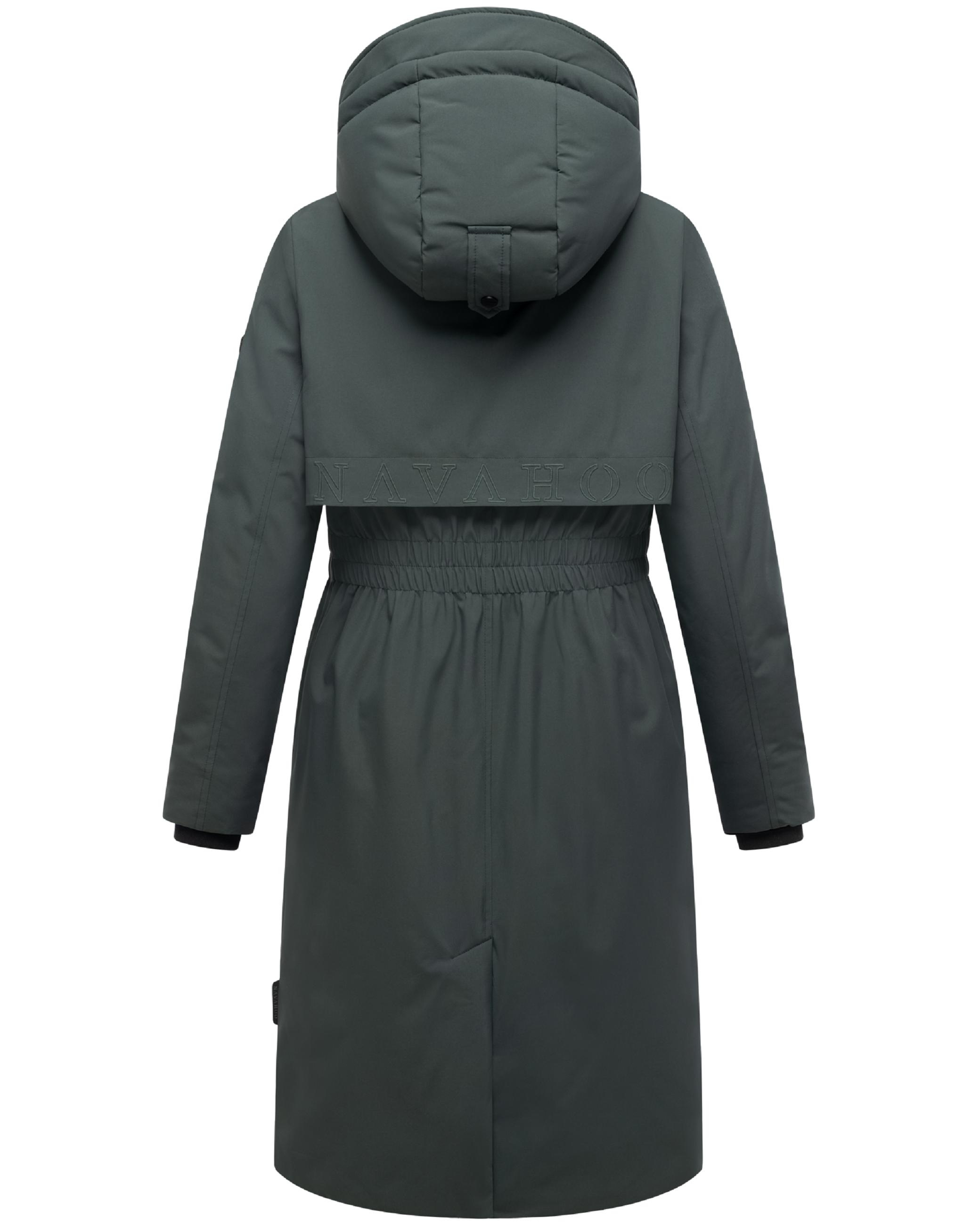 Wintermantel mit Kapuze "Eismelodie 14" Stone Green