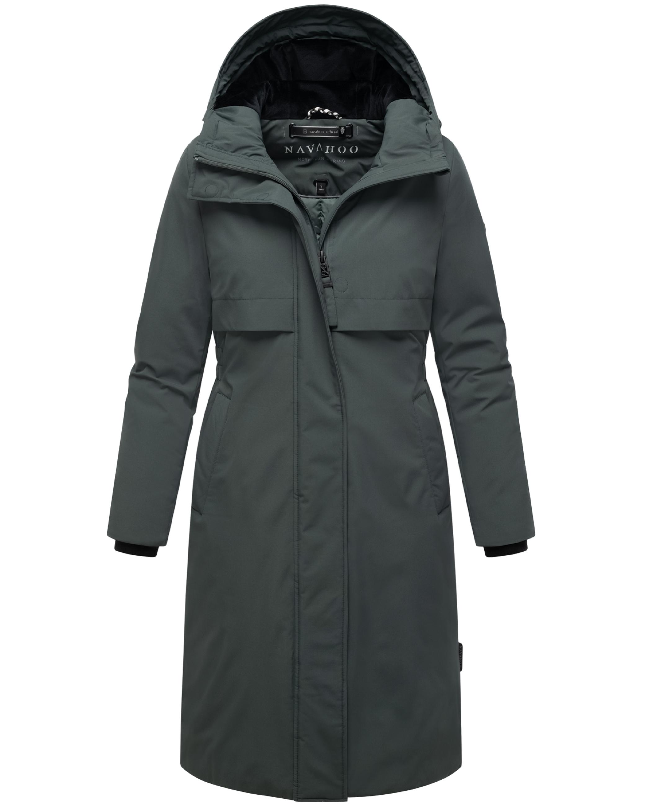 Wintermantel mit Kapuze "Eismelodie 14" Stone Green