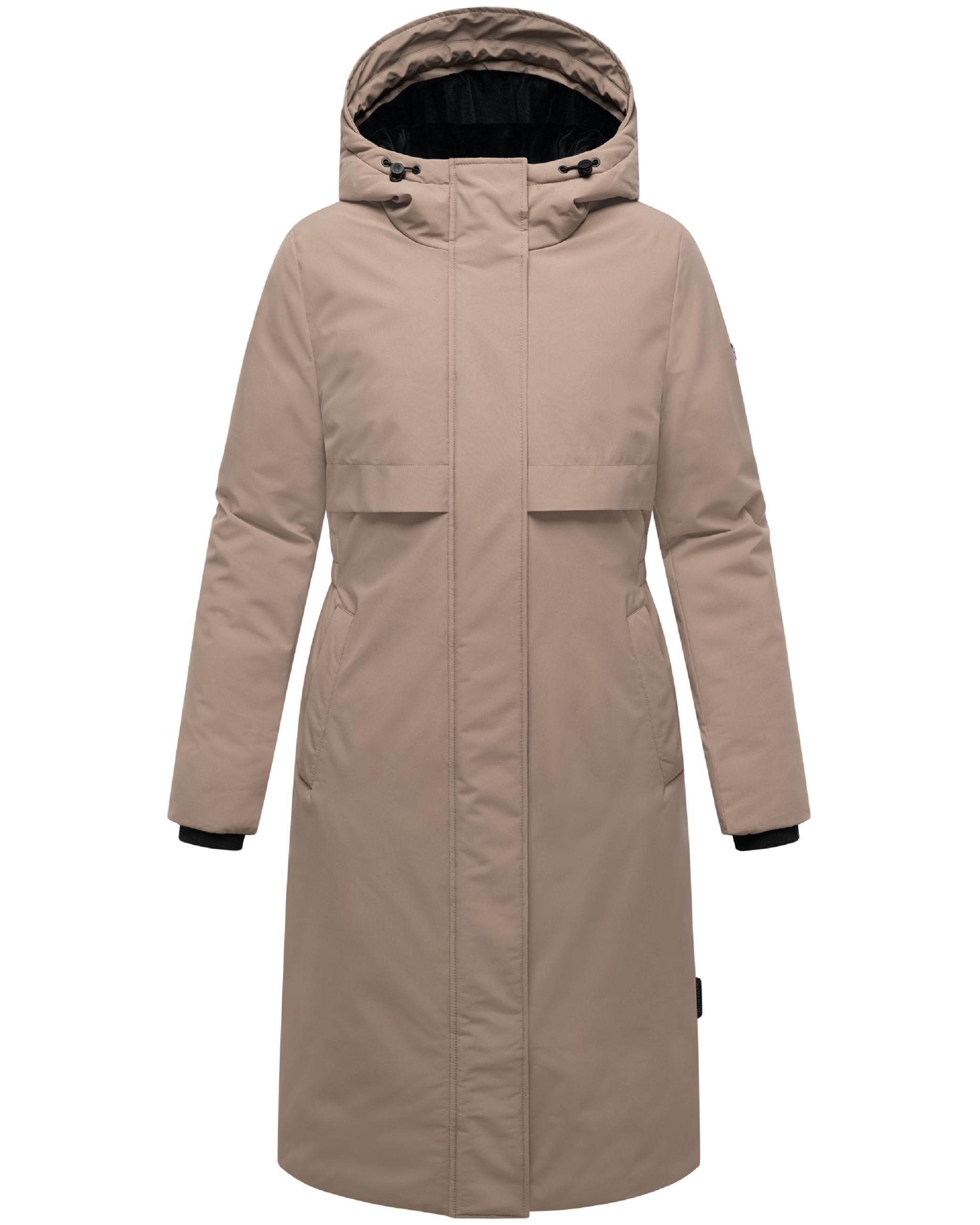 Wintermantel mit Kapuze "Eismelodie 14" Taupe Grey
