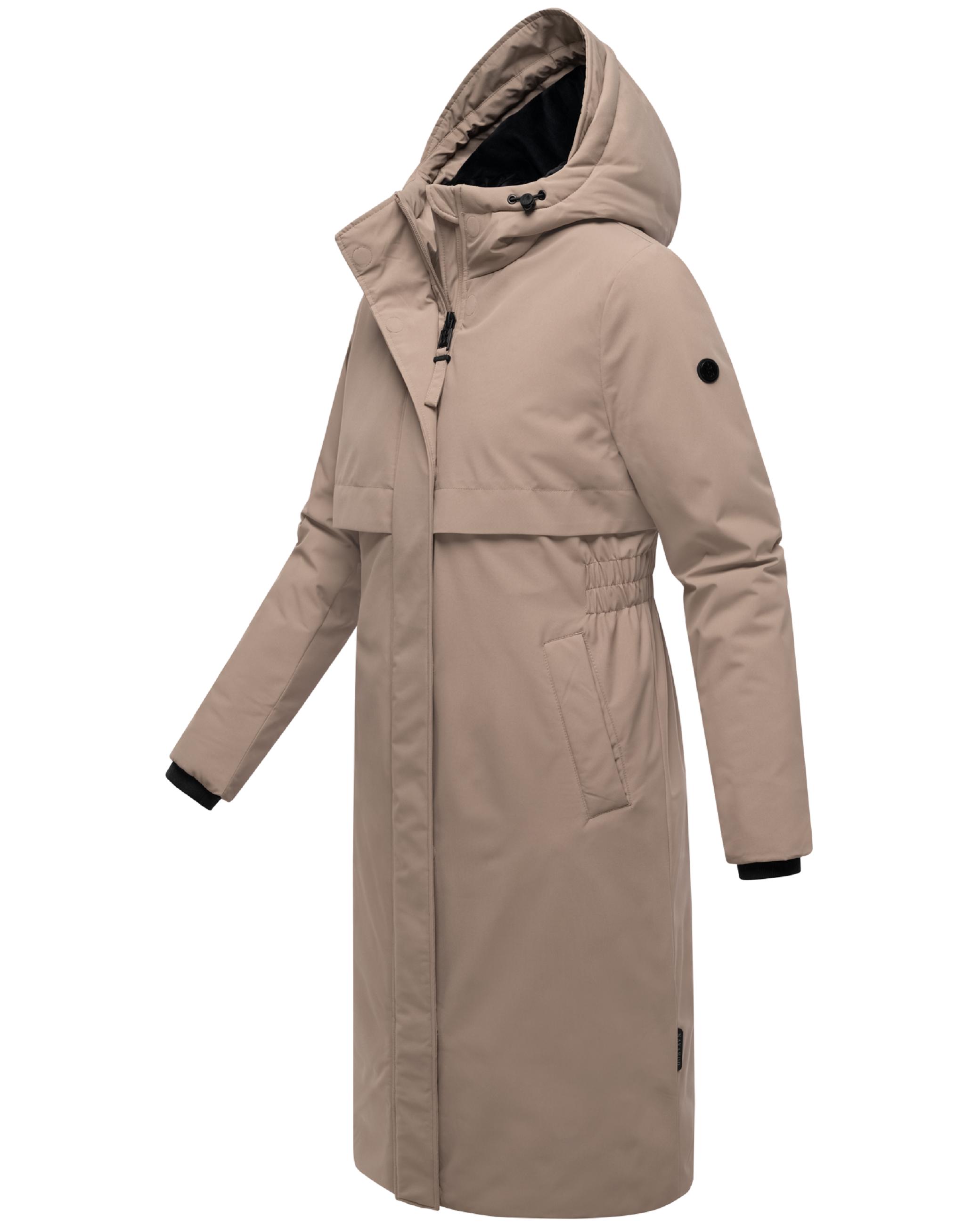 Wintermantel mit Kapuze "Eismelodie 14" Taupe Grey