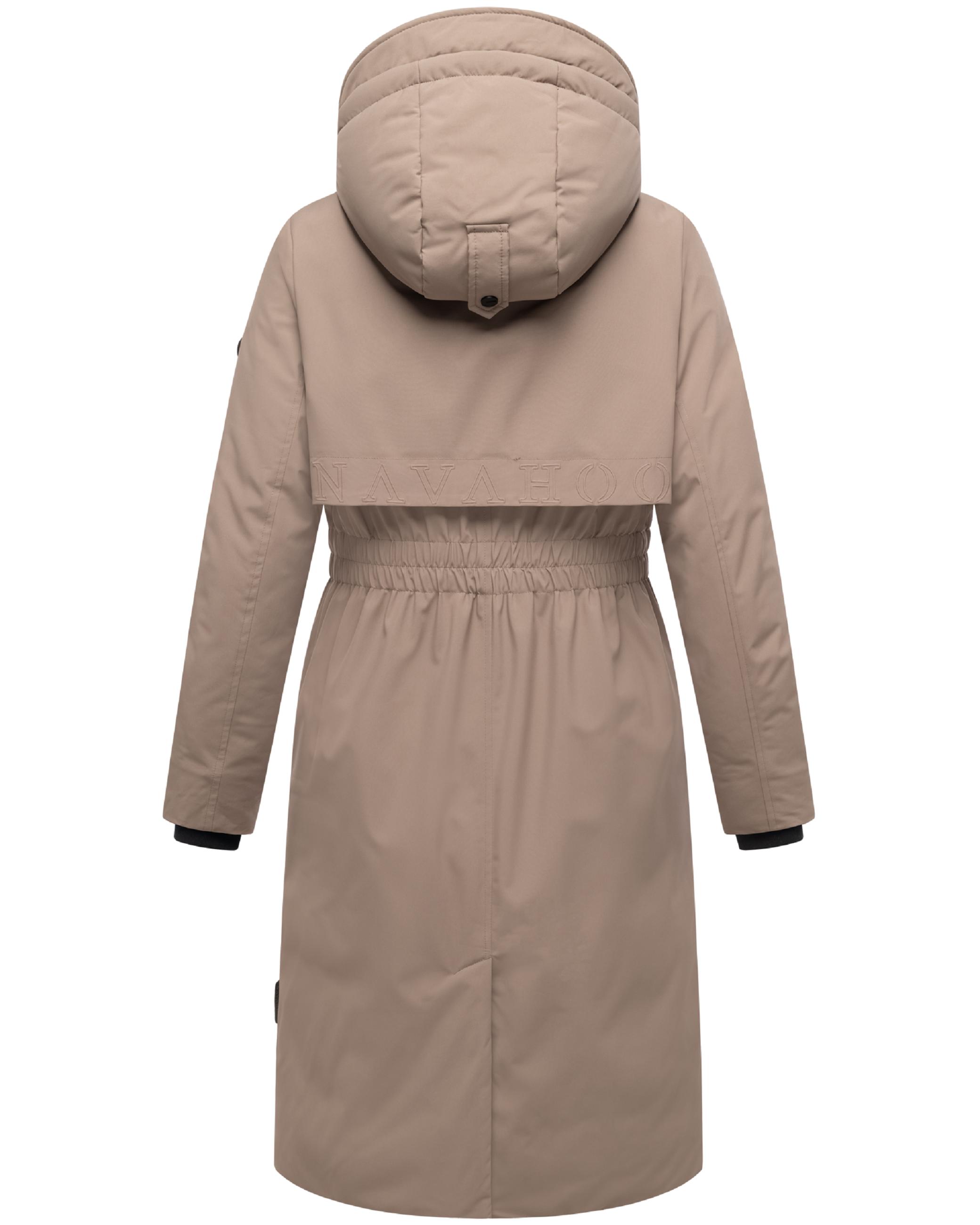 Wintermantel mit Kapuze "Eismelodie 14" Taupe Grey
