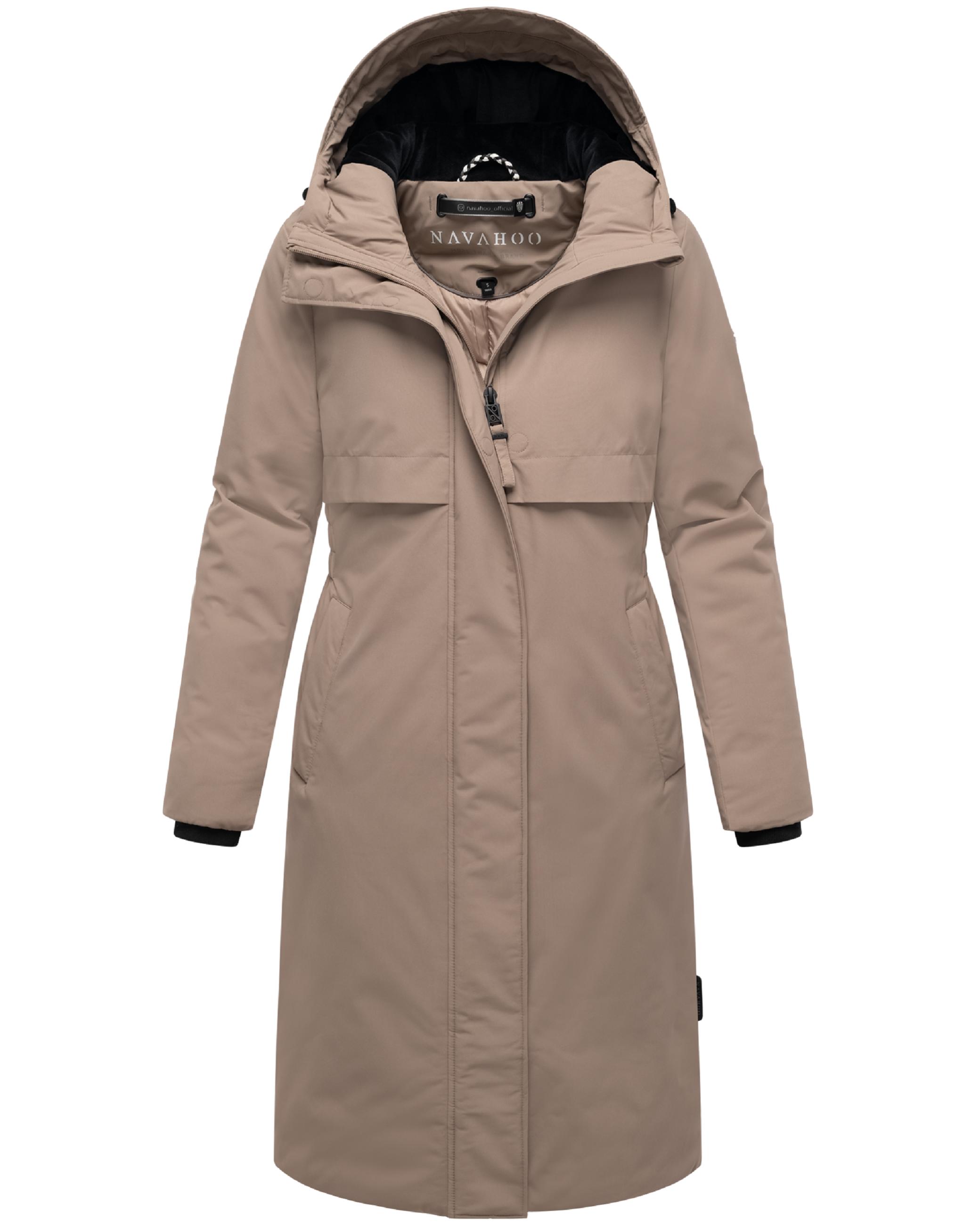 Wintermantel mit Kapuze "Eismelodie 14" Taupe Grey