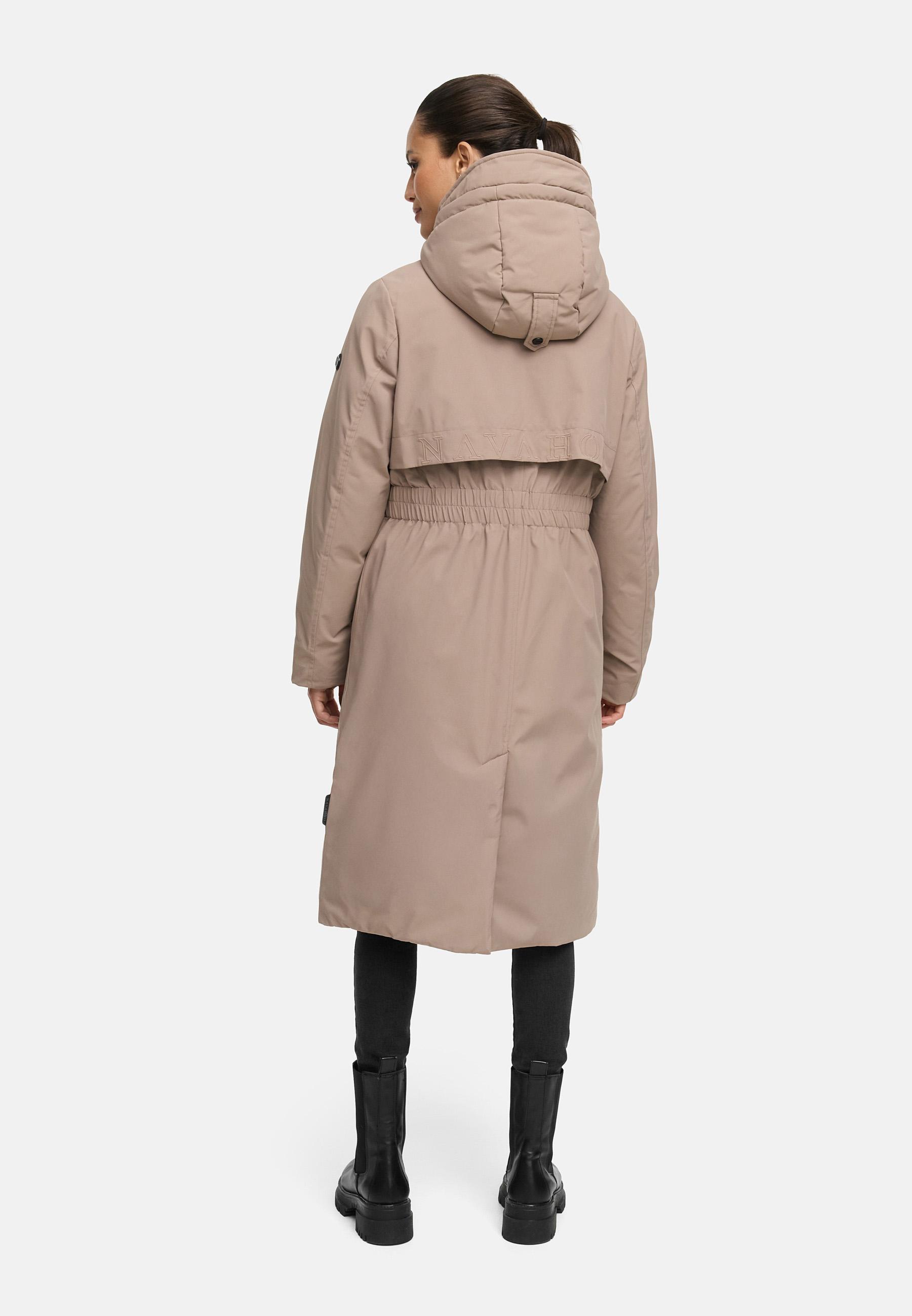 Wintermantel mit Kapuze "Eismelodie 14" Taupe Grey