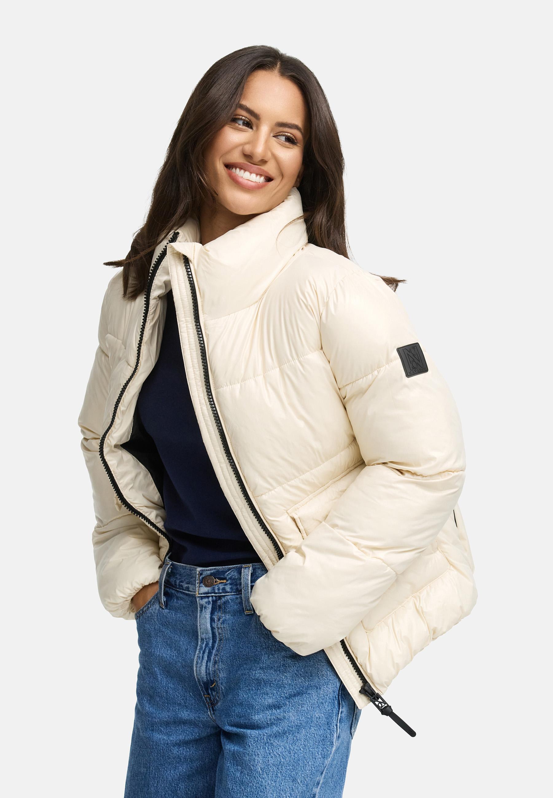 Kurze Damen Winter Steppjacke "Eispracht 14" Cream