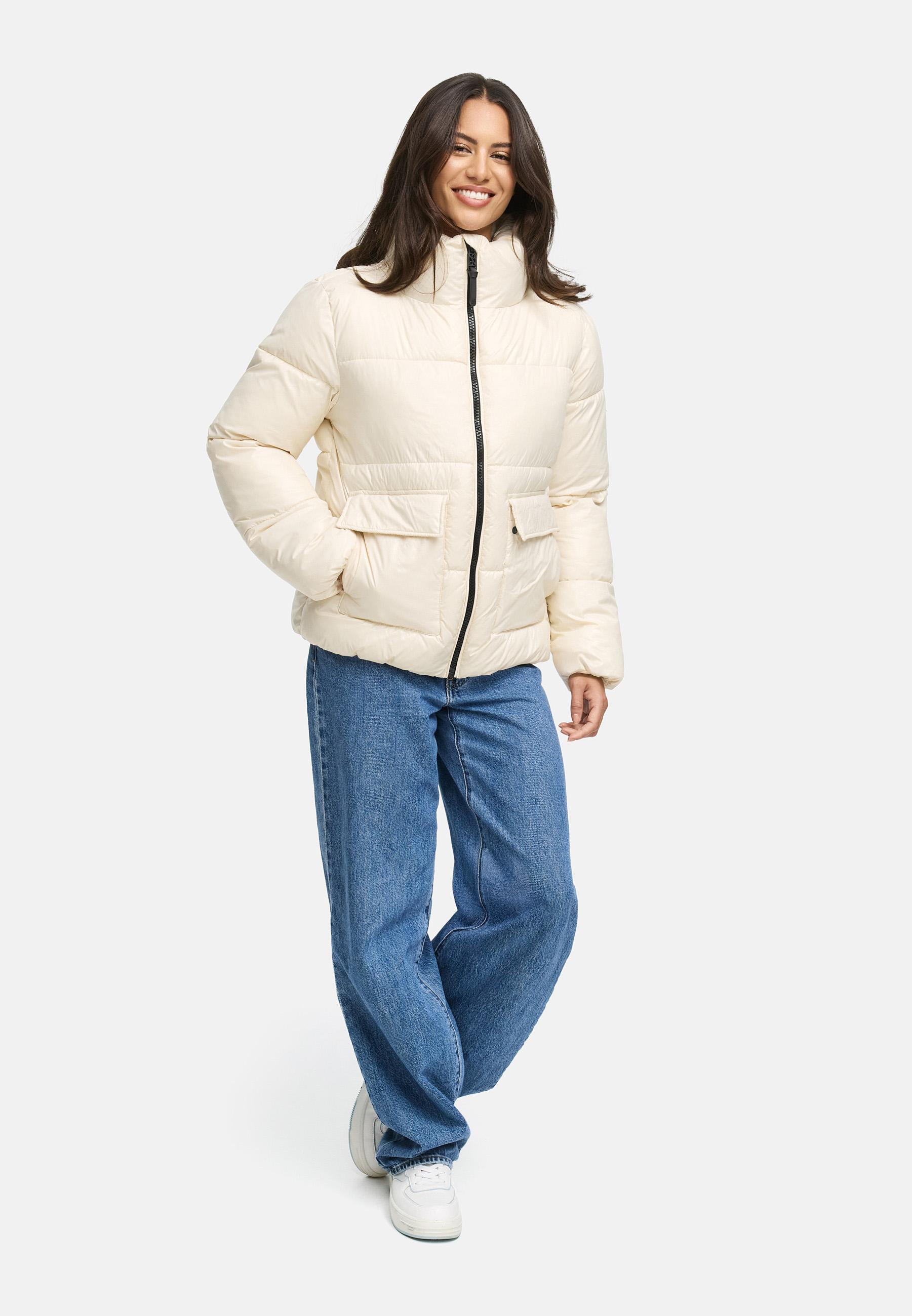 Kurze Damen Winter Steppjacke "Eispracht 14" Cream