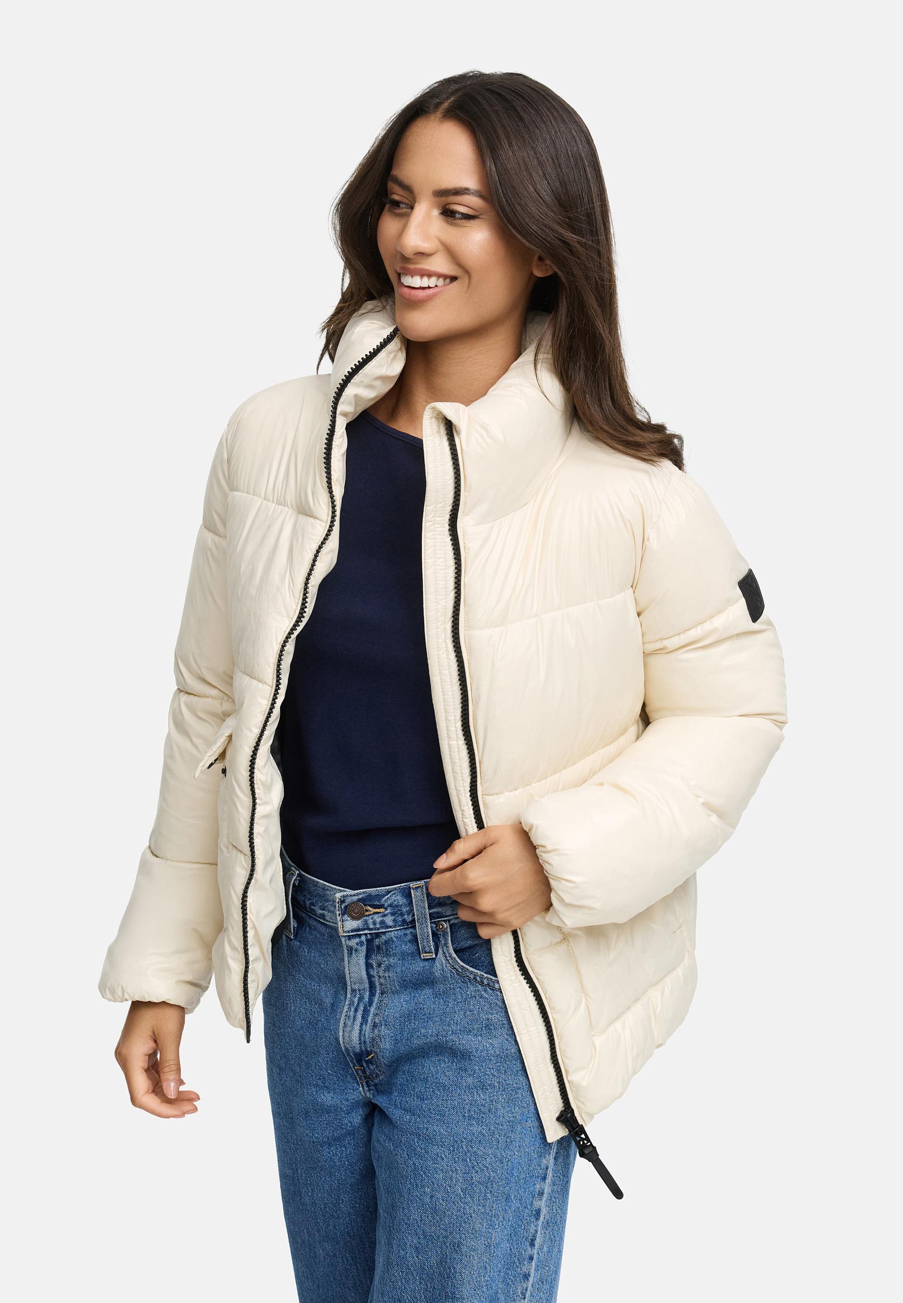 Kurze Damen Winter Steppjacke "Eispracht 14" Cream