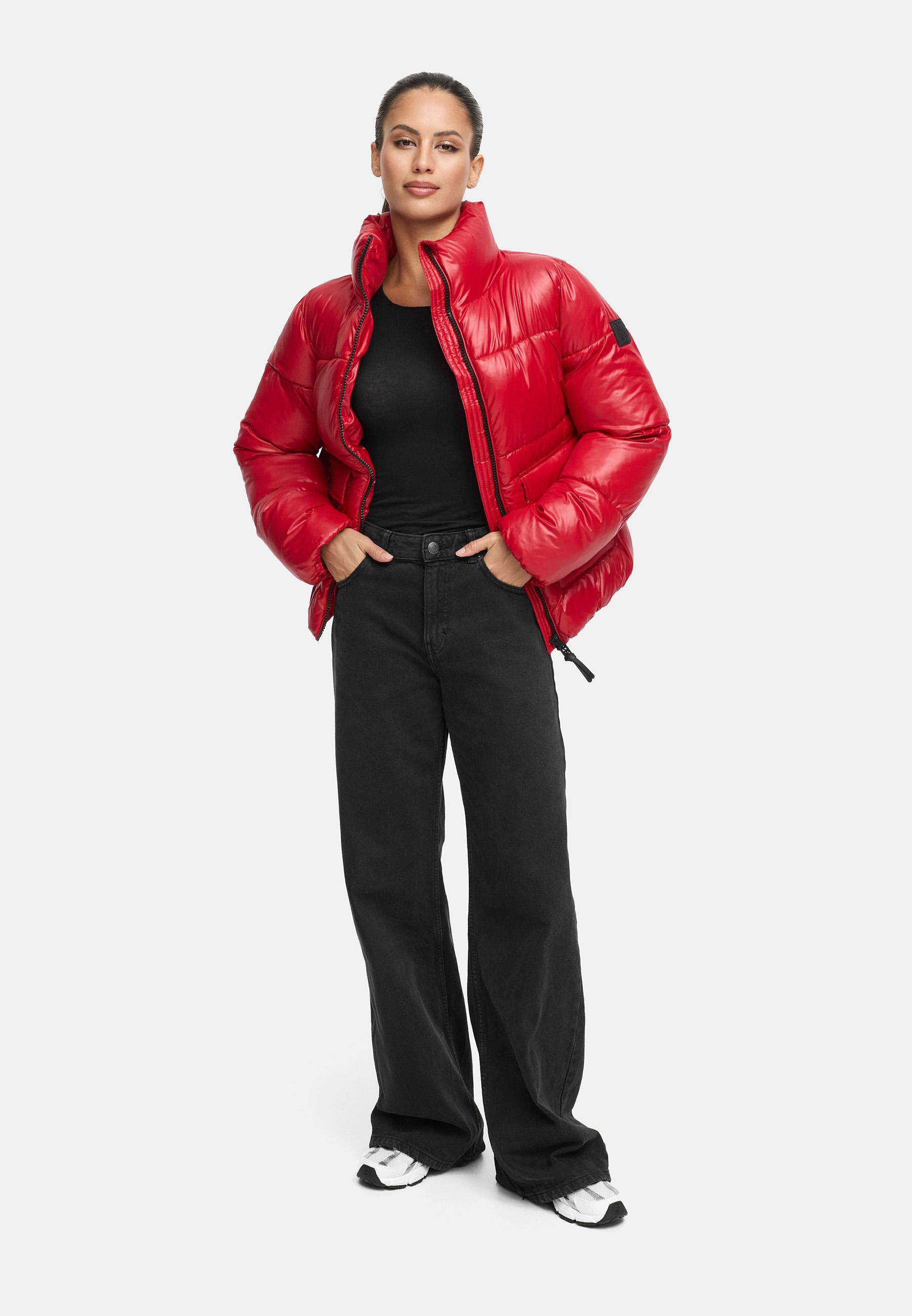 Kurze Damen Winter Steppjacke "Eispracht 14" Deep Red