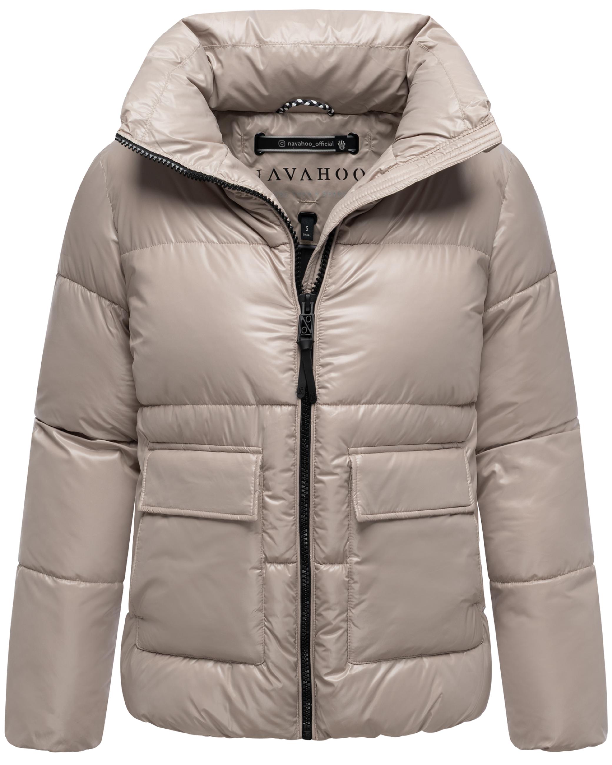 Kurze Damen Winter Steppjacke "Eispracht 14" Light Taupe