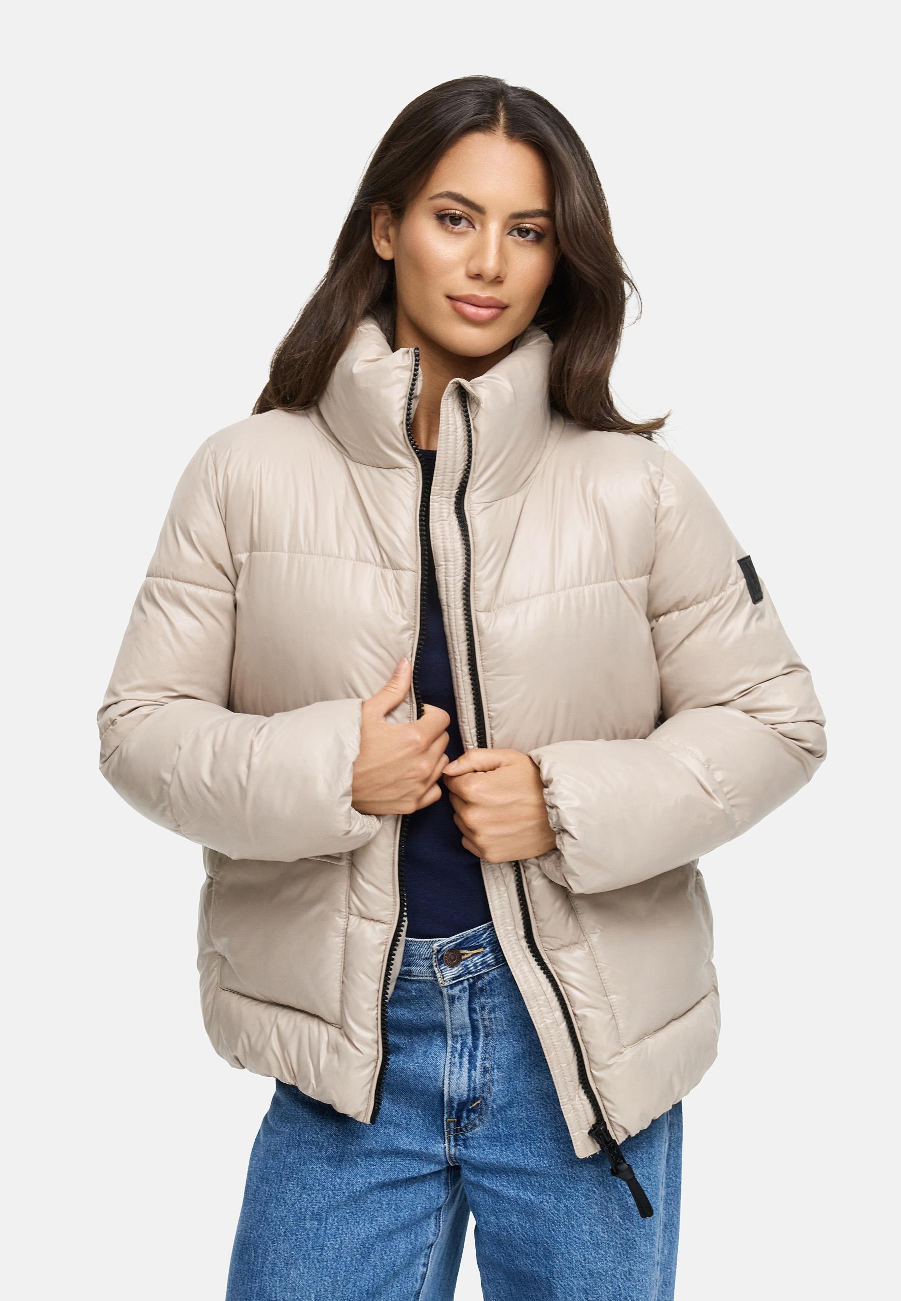 Kurze Damen Winter Steppjacke "Eispracht 14" Light Taupe