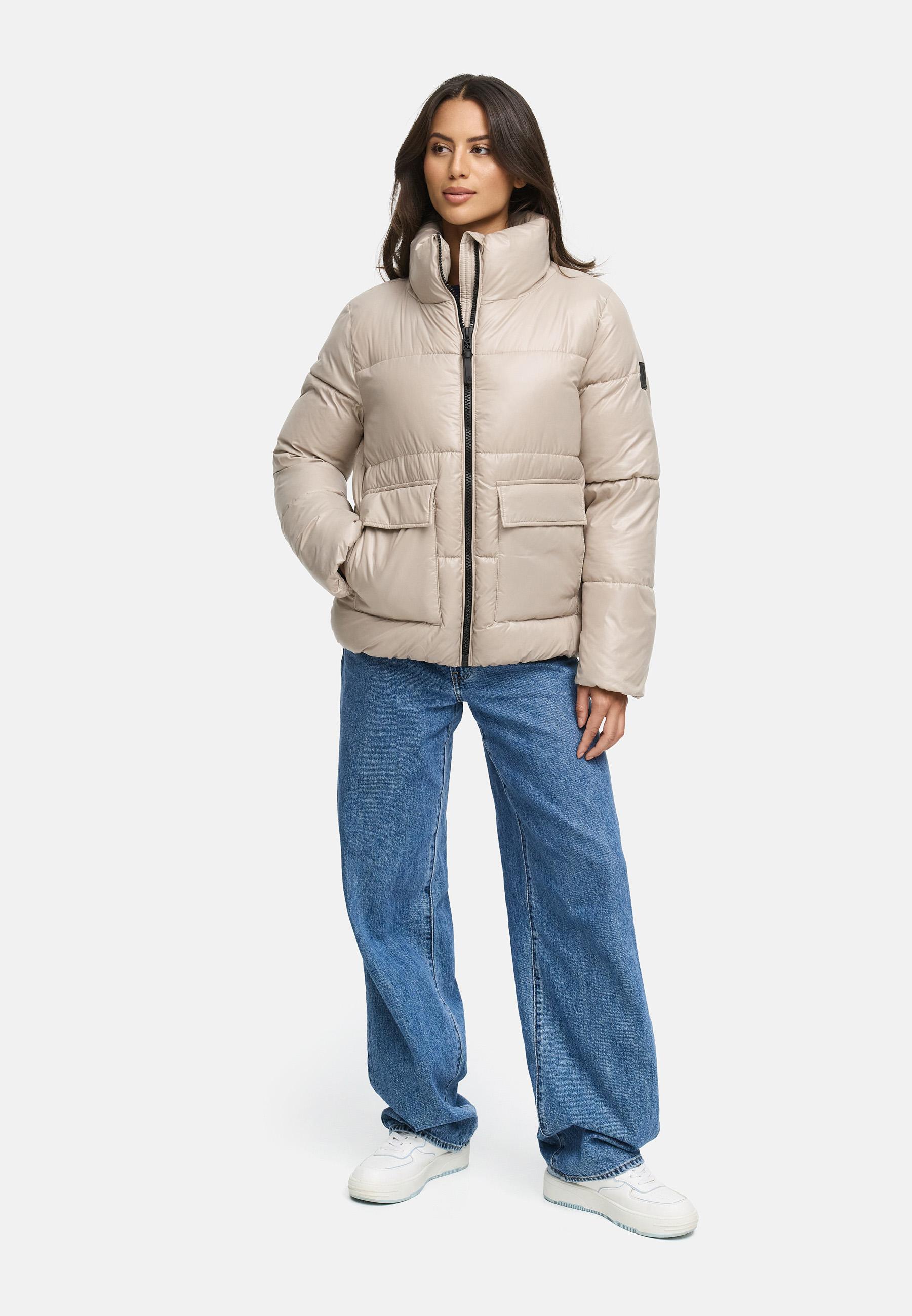 Kurze Damen Winter Steppjacke "Eispracht 14" Light Taupe
