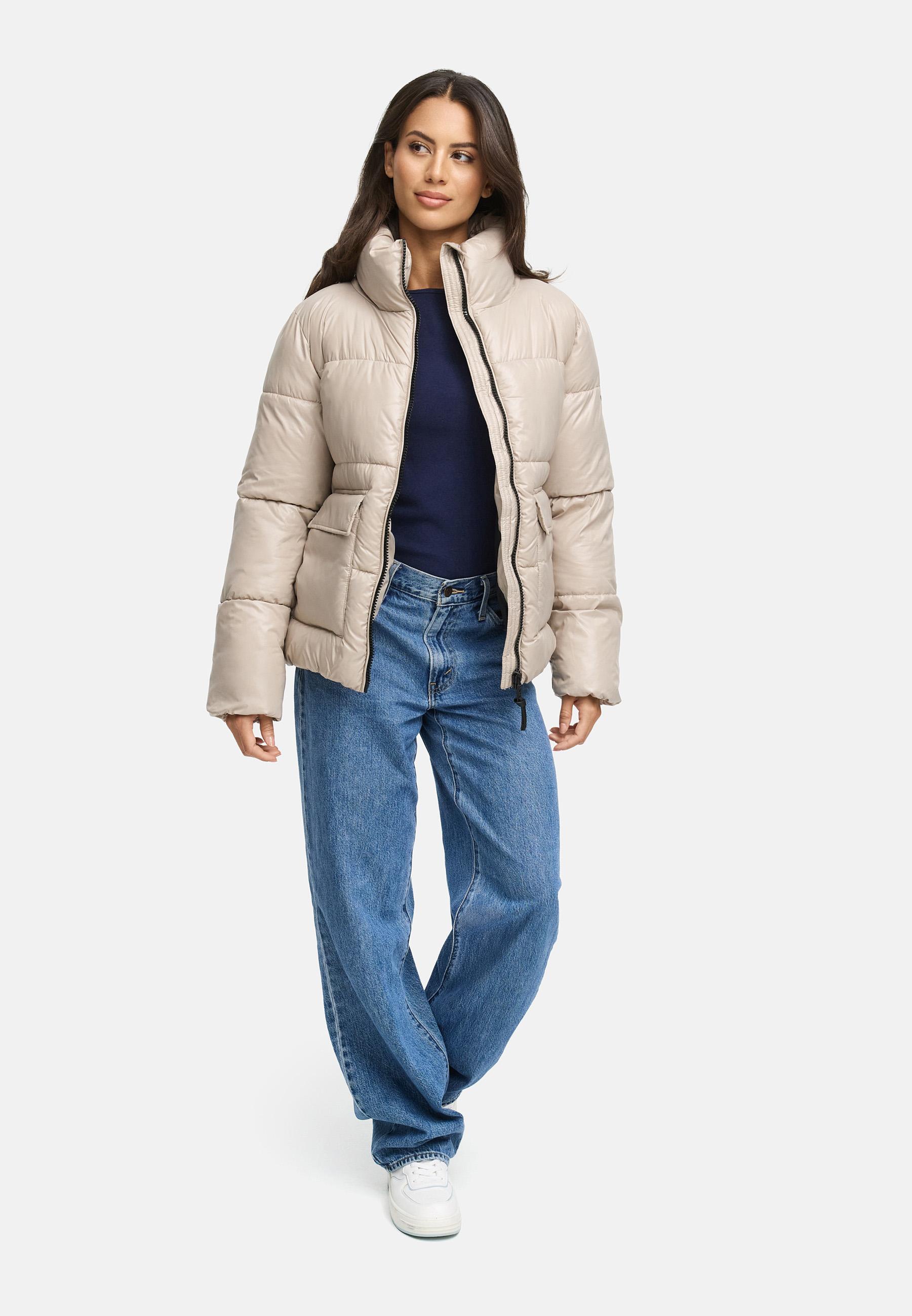 Kurze Damen Winter Steppjacke "Eispracht 14" Light Taupe