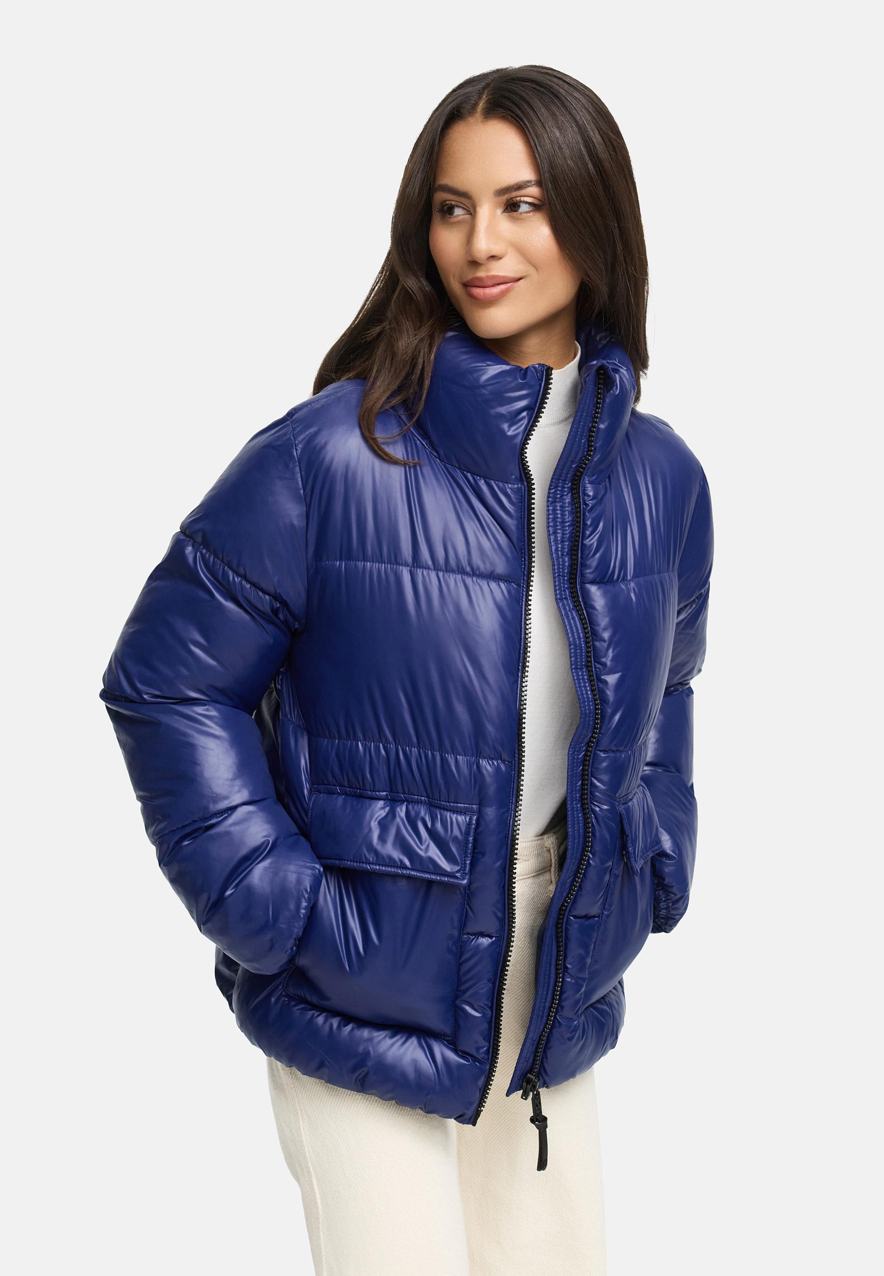 Kurze Damen Winter Steppjacke "Eispracht 14" Navy