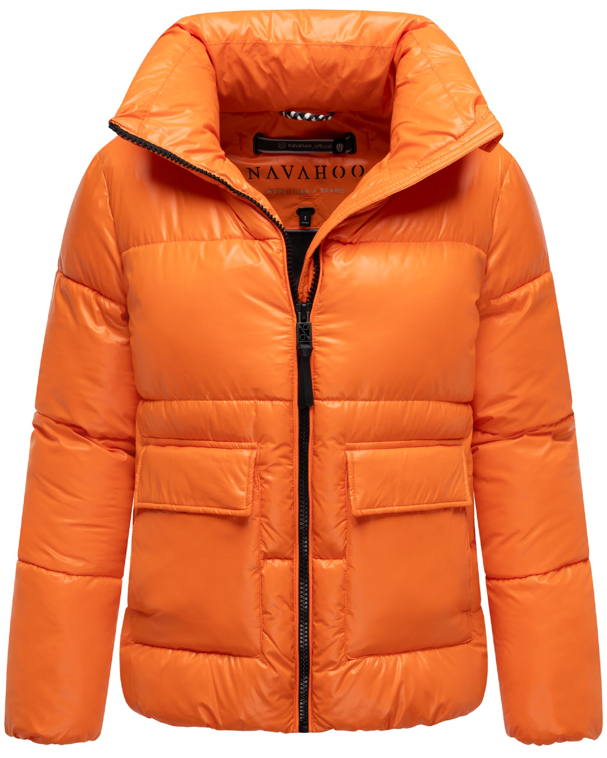 Kurze Damen Winter Steppjacke "Eispracht 14" Orange