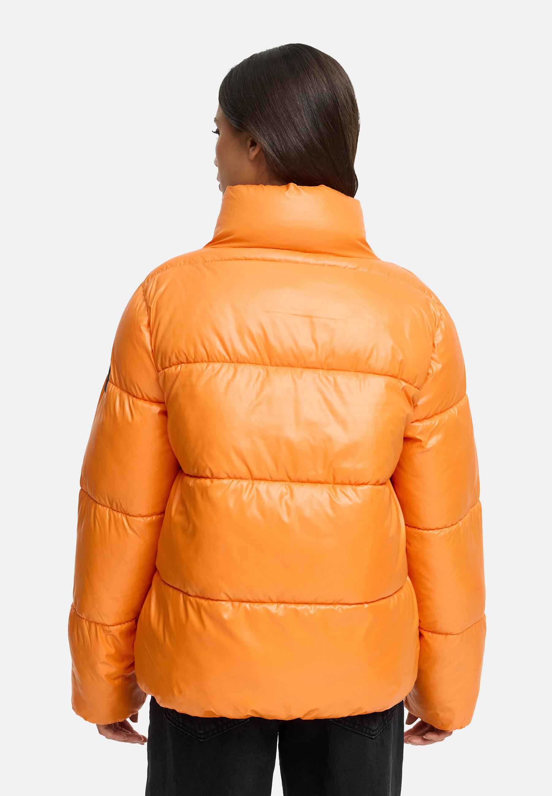 Kurze Damen Winter Steppjacke "Eispracht 14" Orange
