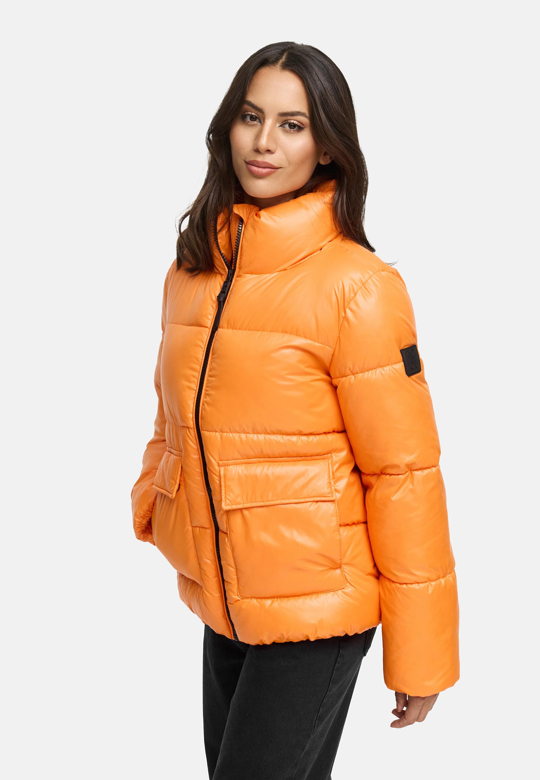 Kurze Damen Winter Steppjacke "Eispracht 14" Orange