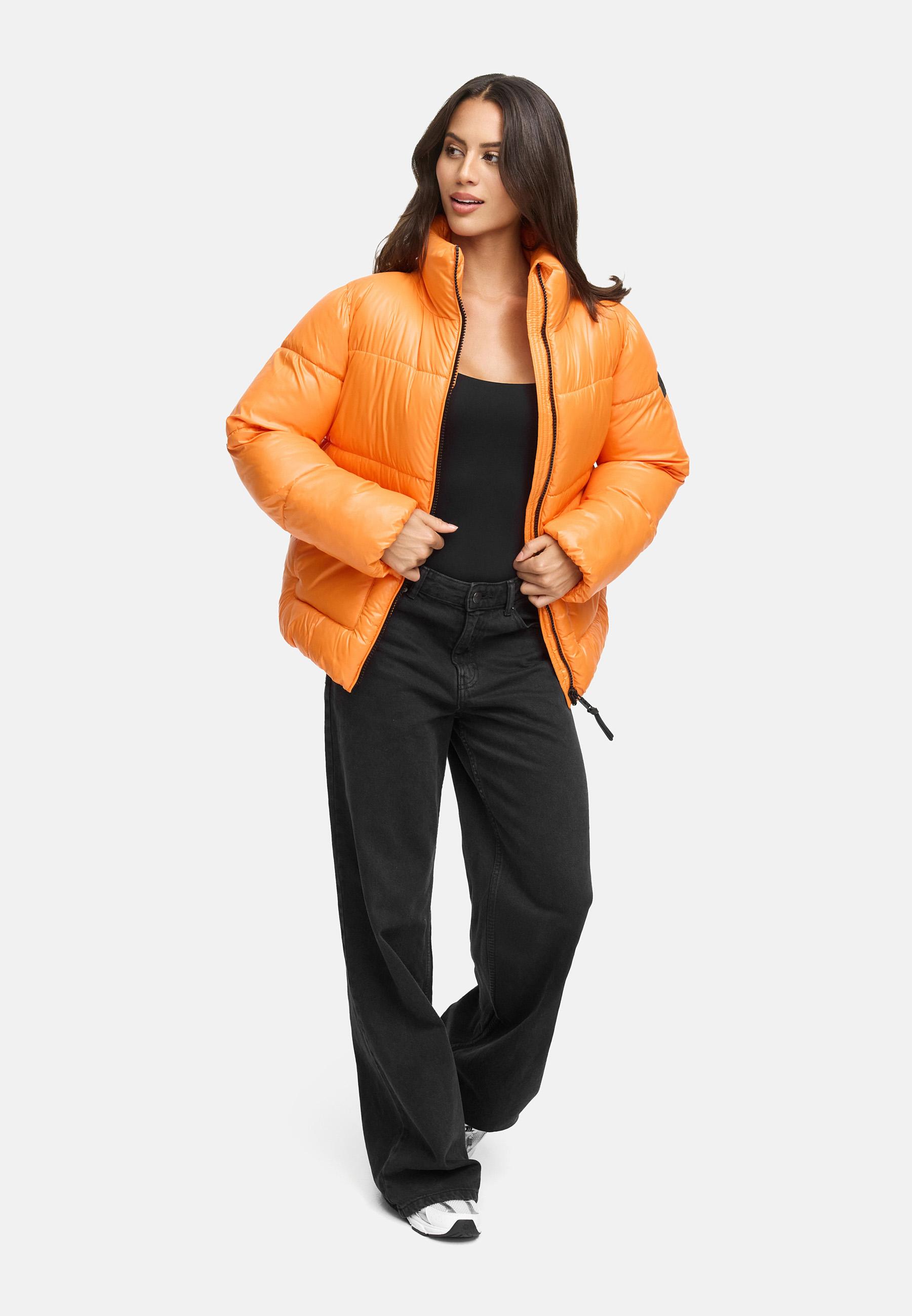 Kurze Damen Winter Steppjacke "Eispracht 14" Orange