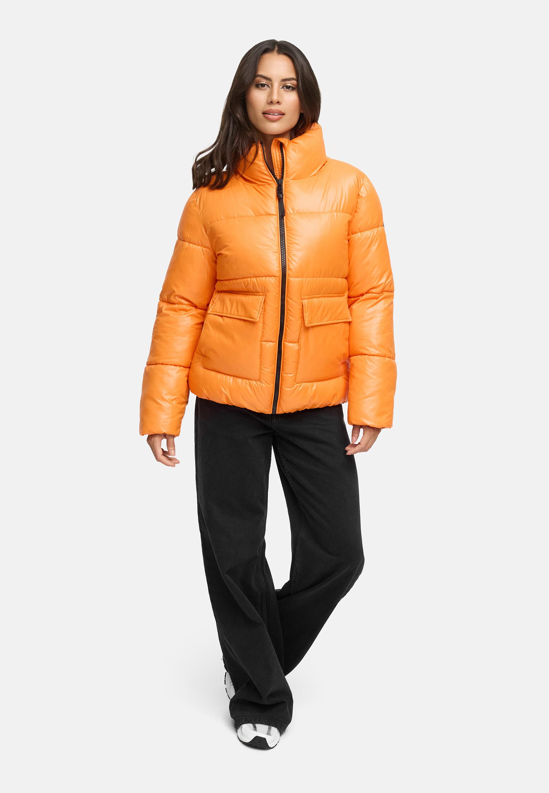 Kurze Damen Winter Steppjacke "Eispracht 14" Orange