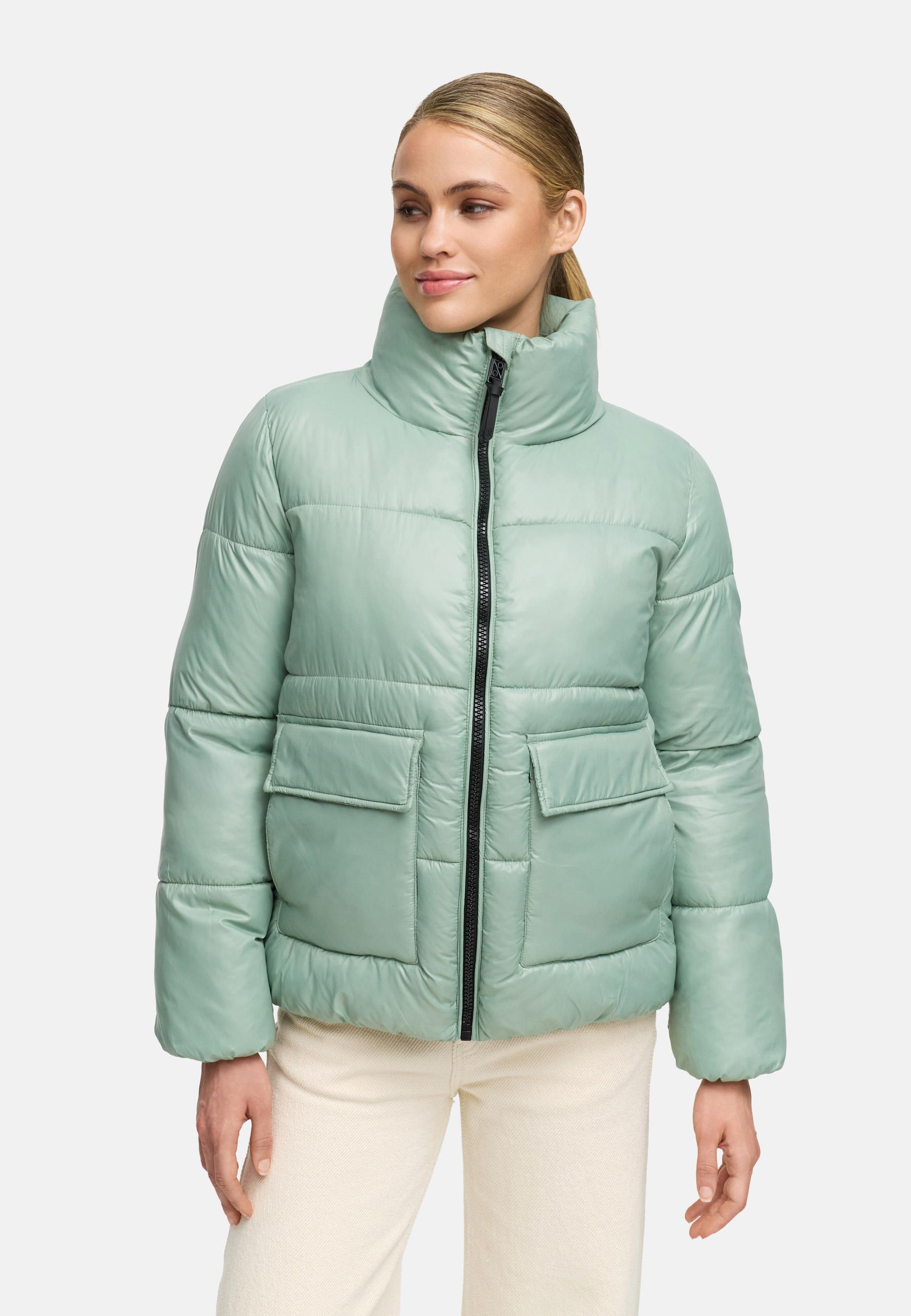 Kurze Damen Winter Steppjacke "Eispracht 14" Smokey Mint