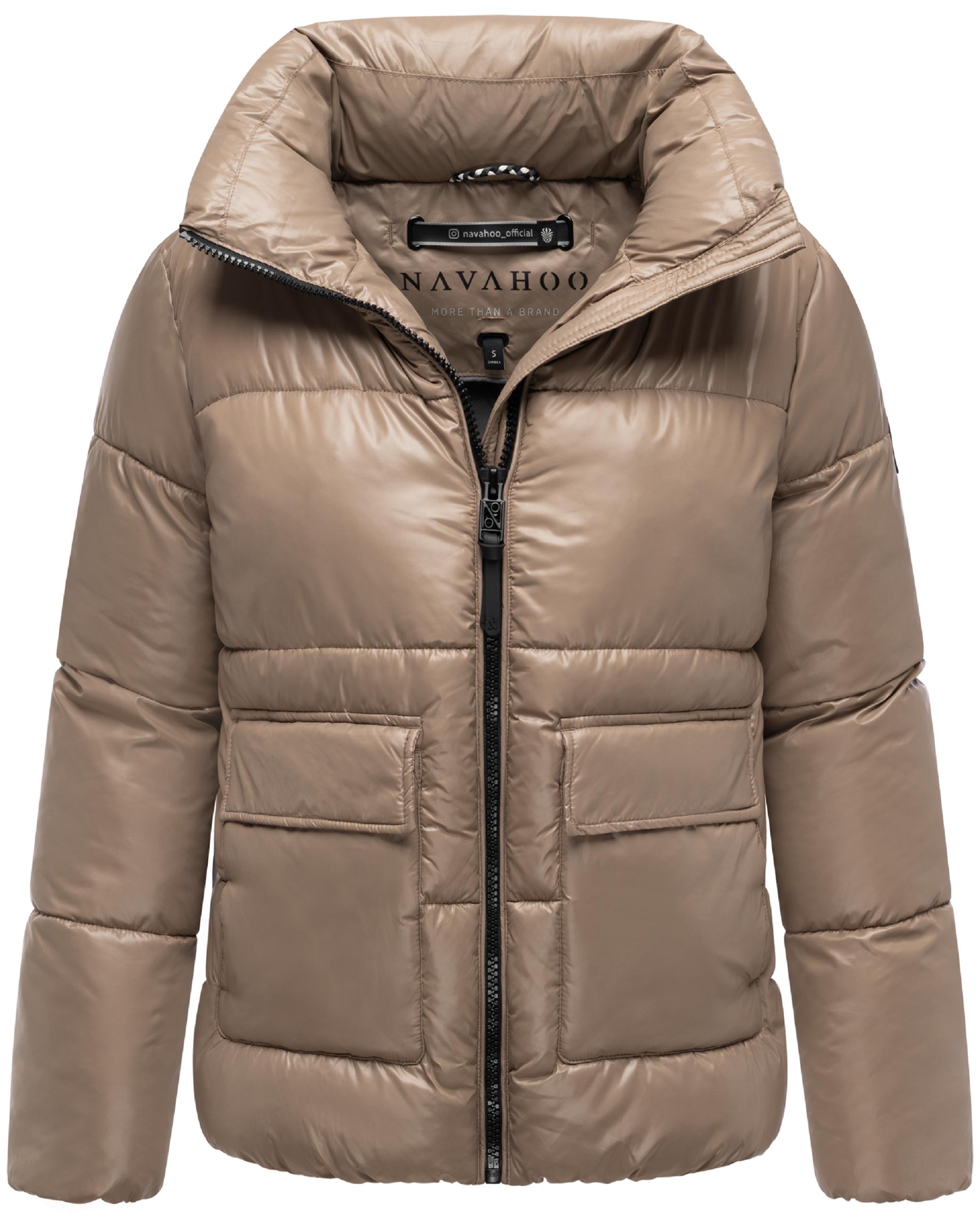 Kurze Damen Winter Steppjacke "Eispracht 14" Taupe Grey