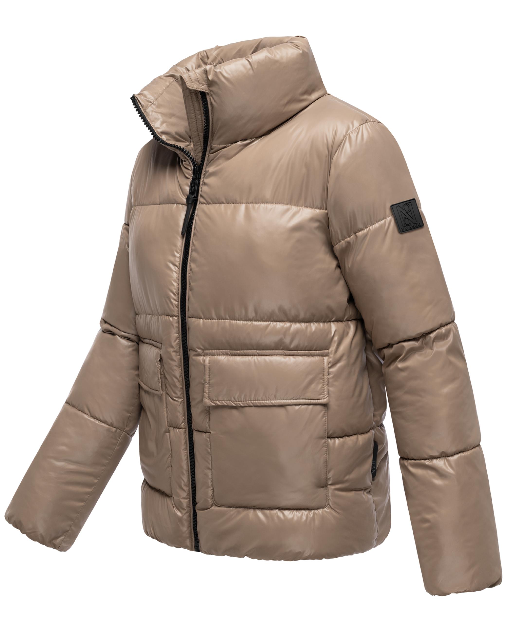 Kurze Damen Winter Steppjacke "Eispracht 14" Taupe Grey