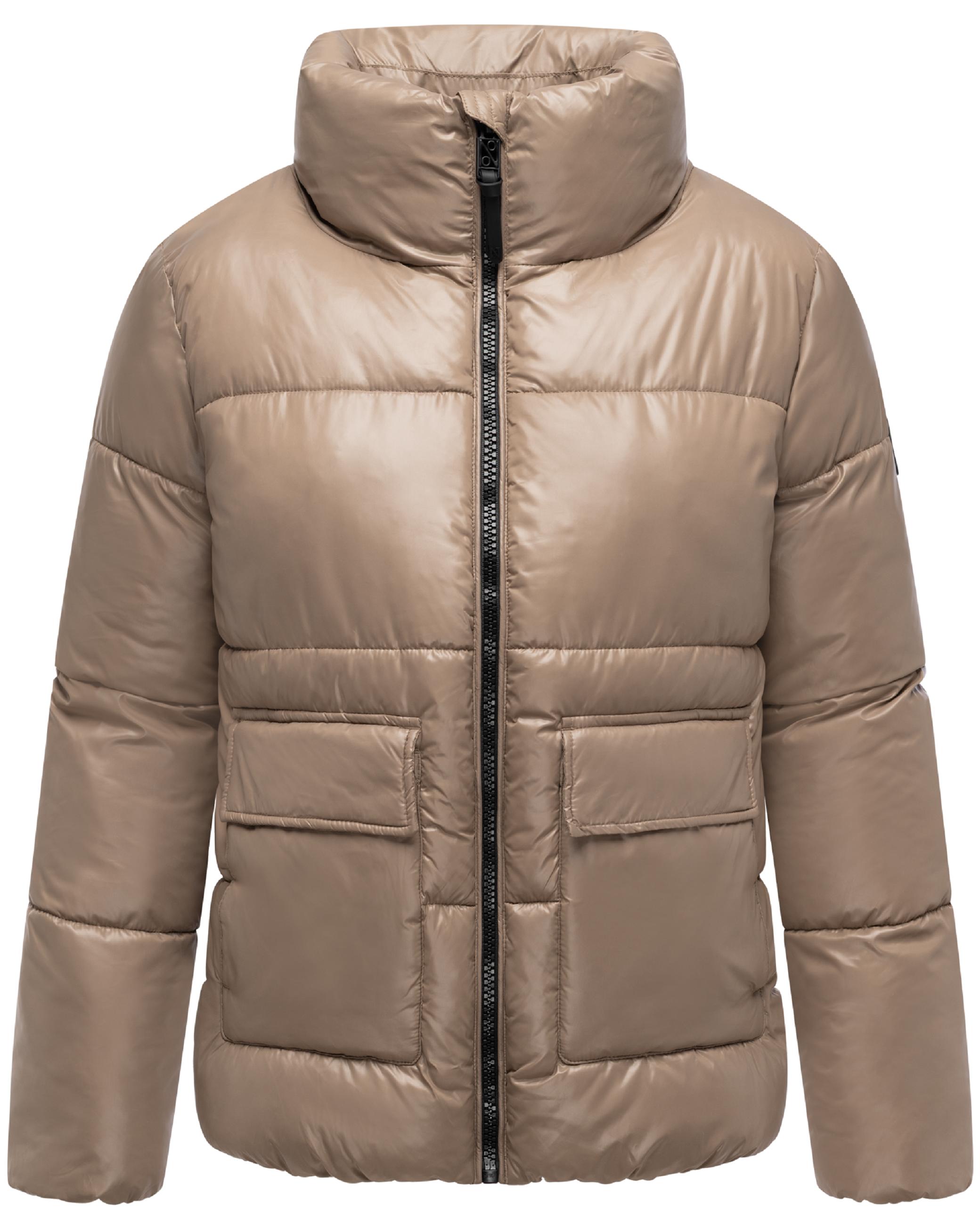 Kurze Damen Winter Steppjacke "Eispracht 14" Taupe Grey