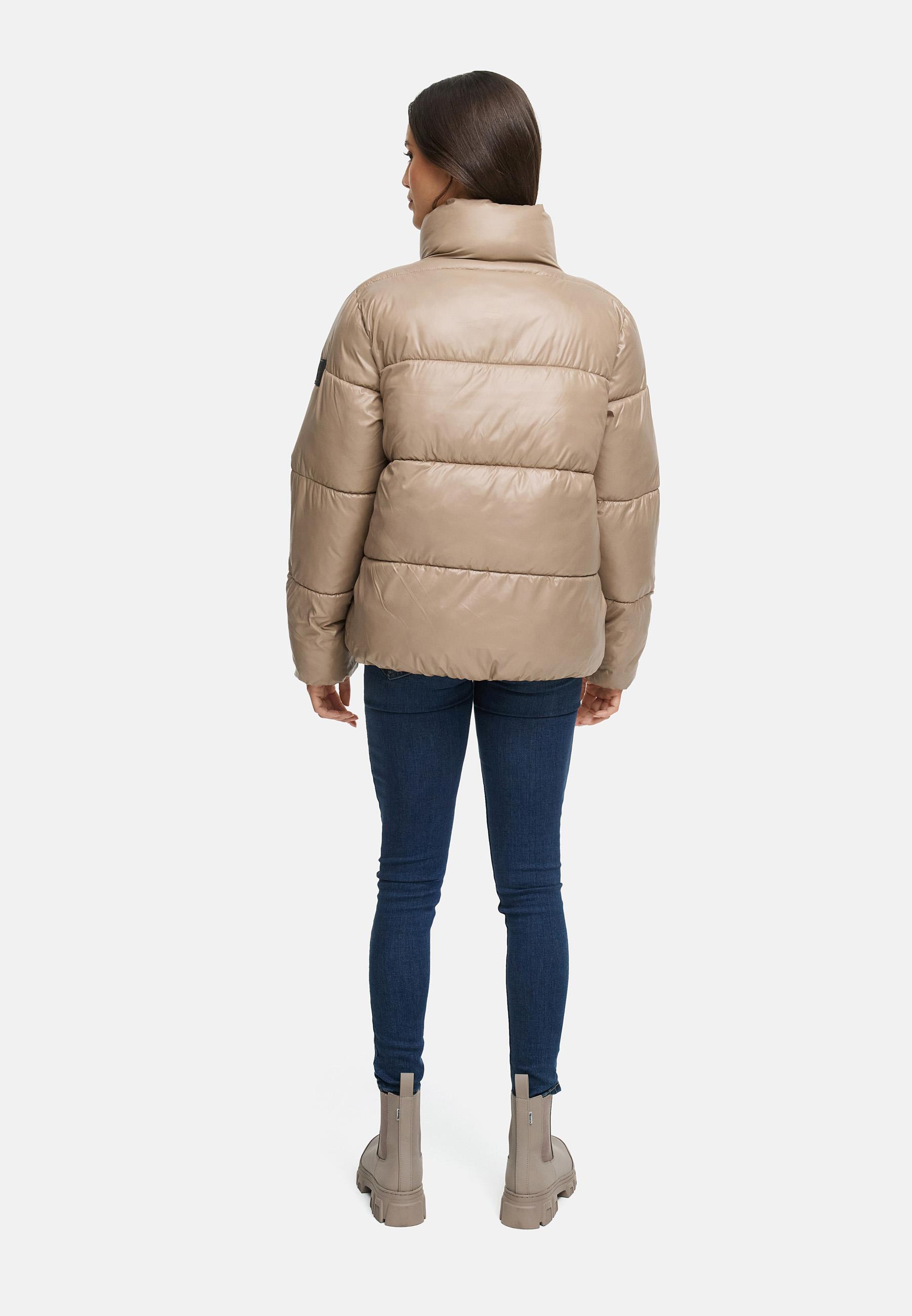 Kurze Damen Winter Steppjacke "Eispracht 14" Taupe Grey