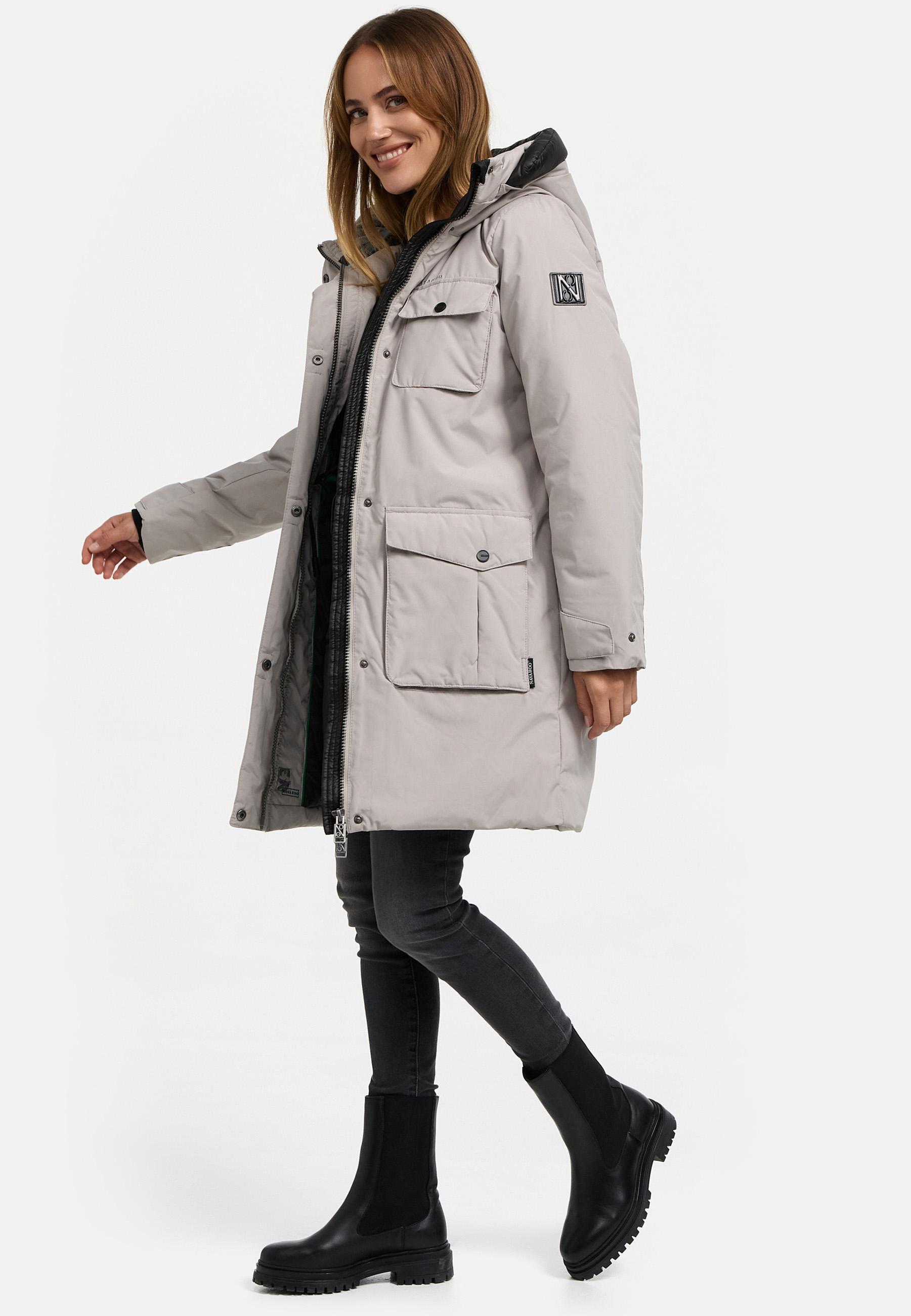 Winterjacke Jacke mit Kapuze "Eissturm 14" Light Grey