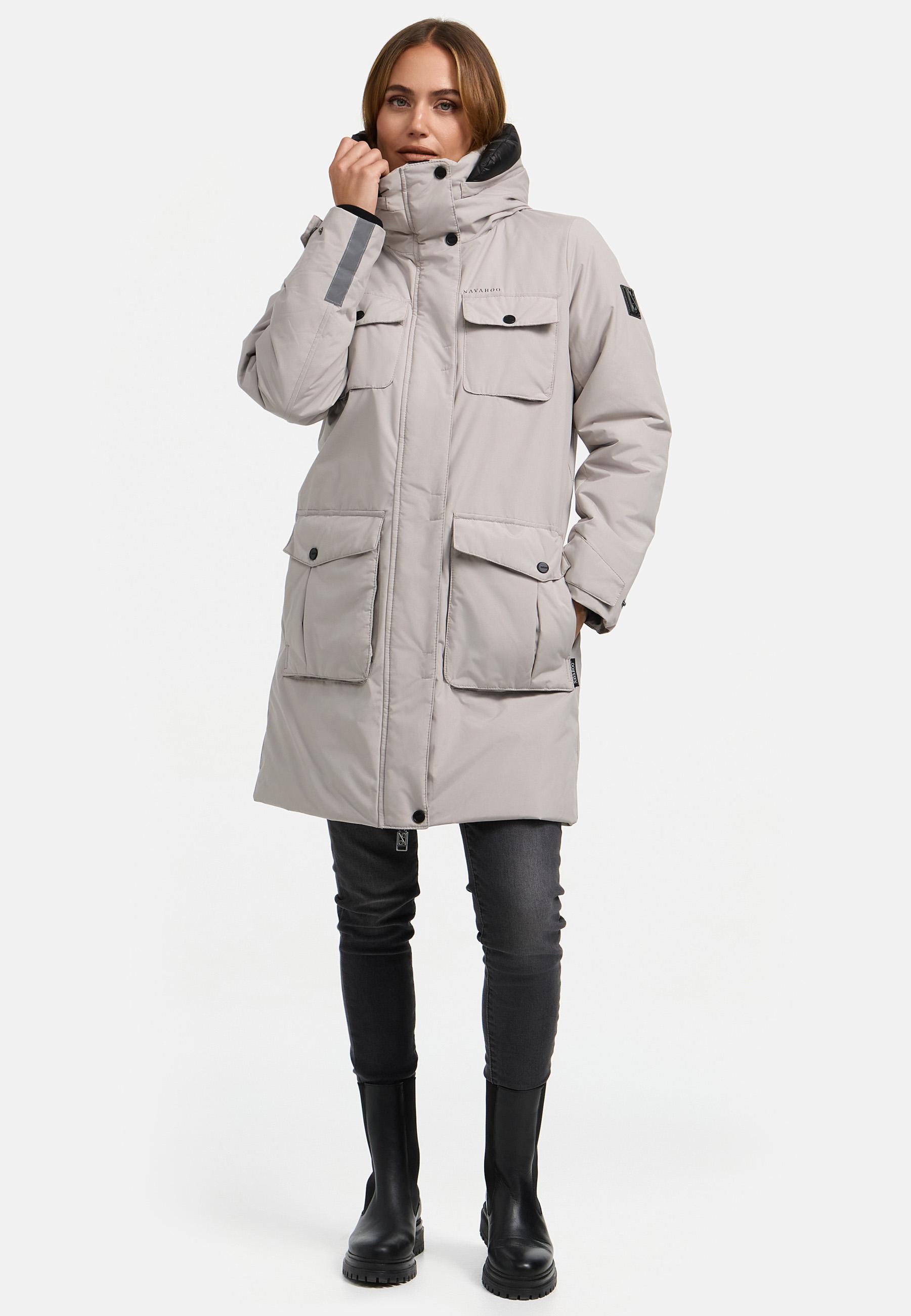 Winterjacke Jacke mit Kapuze "Eissturm 14" Light Grey