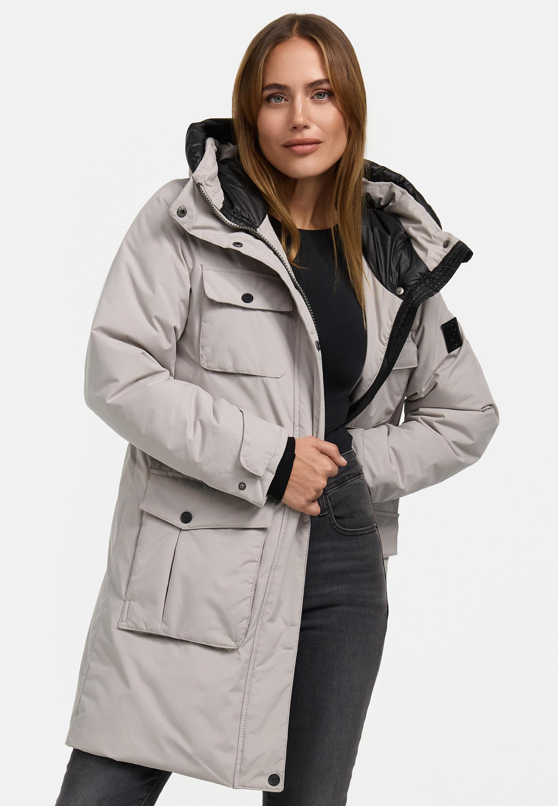 Winterjacke Jacke mit Kapuze "Eissturm 14" Light Grey