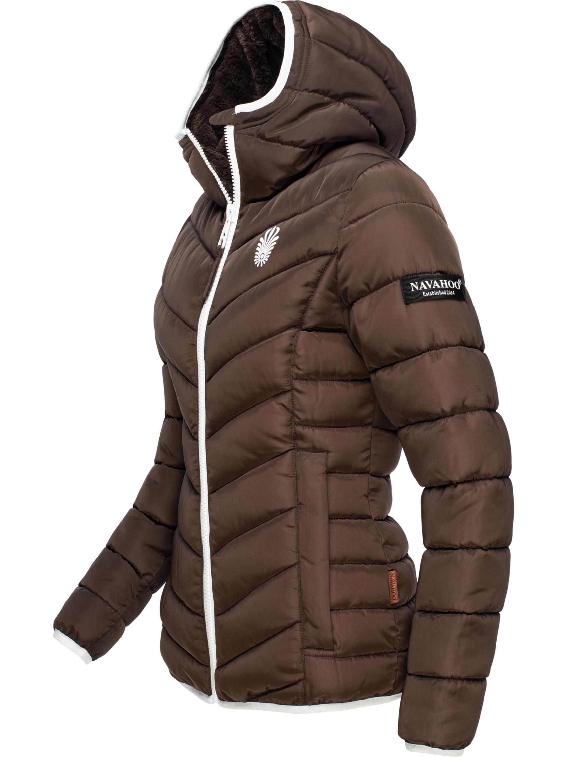 Winter Steppjacke mit Kapuze "Elva" Dark Choco