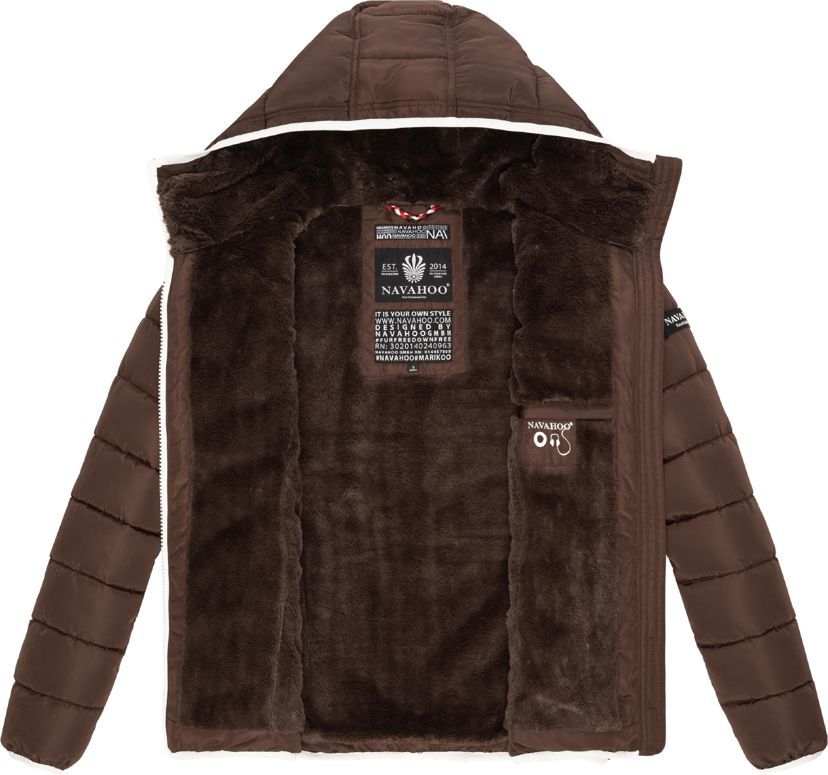 Winter Steppjacke mit Kapuze "Elva" Dark Choco