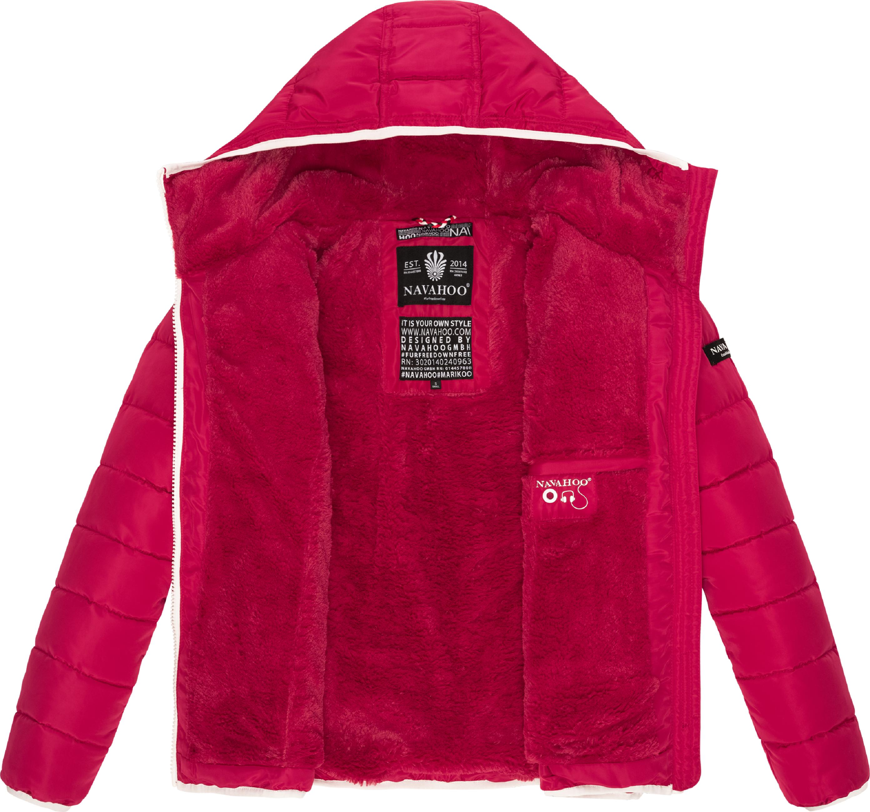 Winter Steppjacke mit Kapuze "Elva" Fuchsia