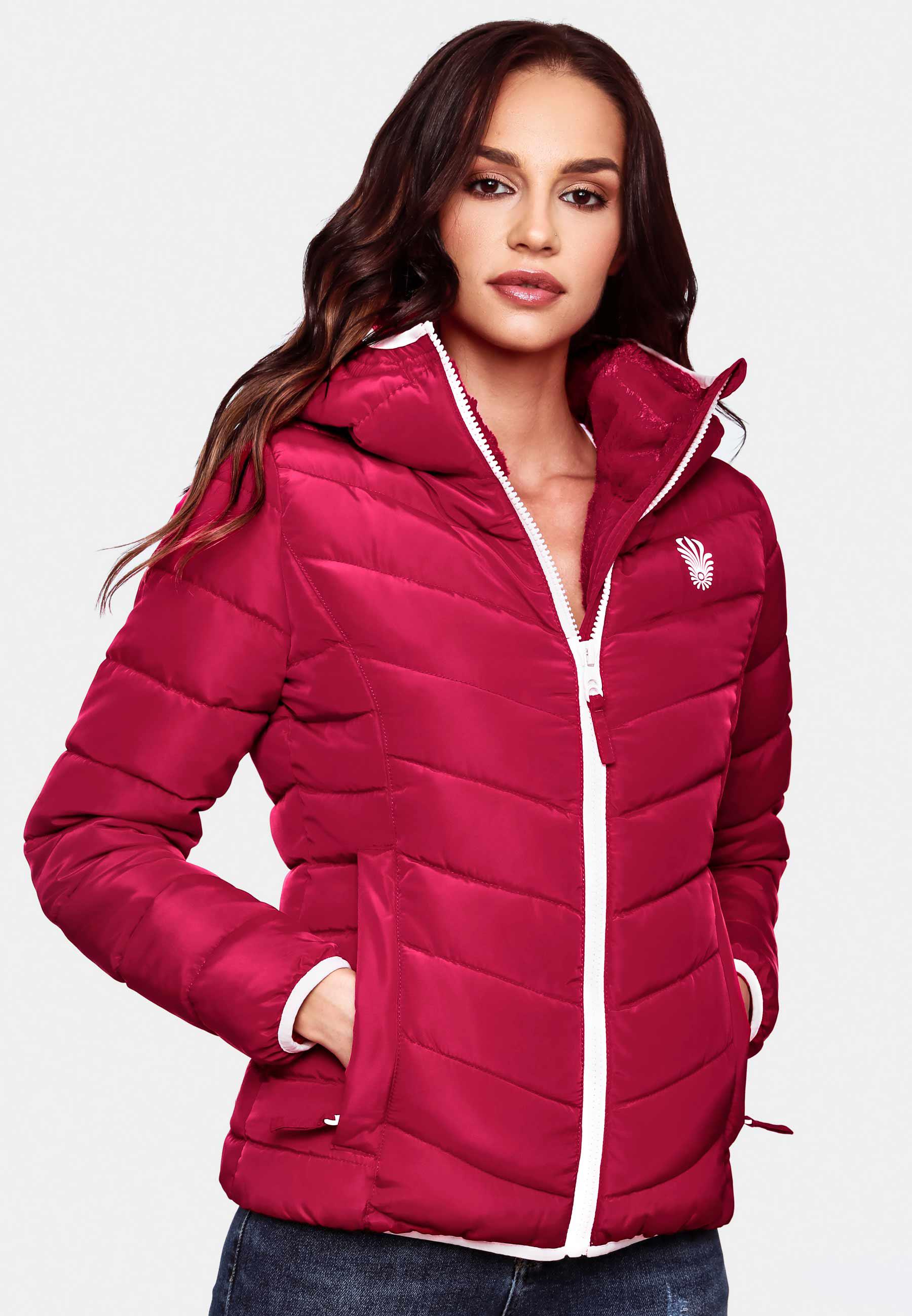 Winter Steppjacke mit Kapuze "Elva" Fuchsia